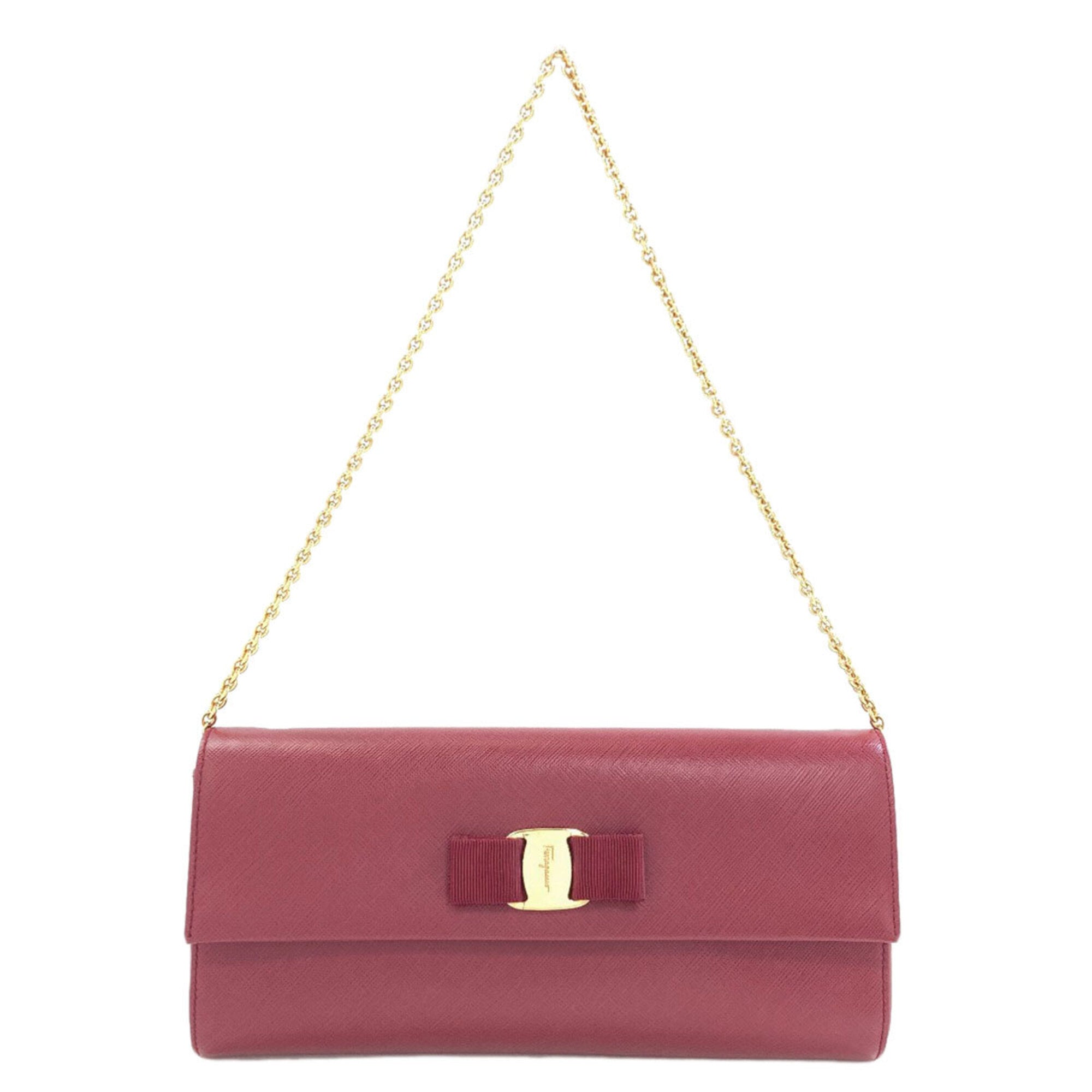 Salvatore Ferragamo Red Color Leather Shoulder Bag (Pre-Owned)