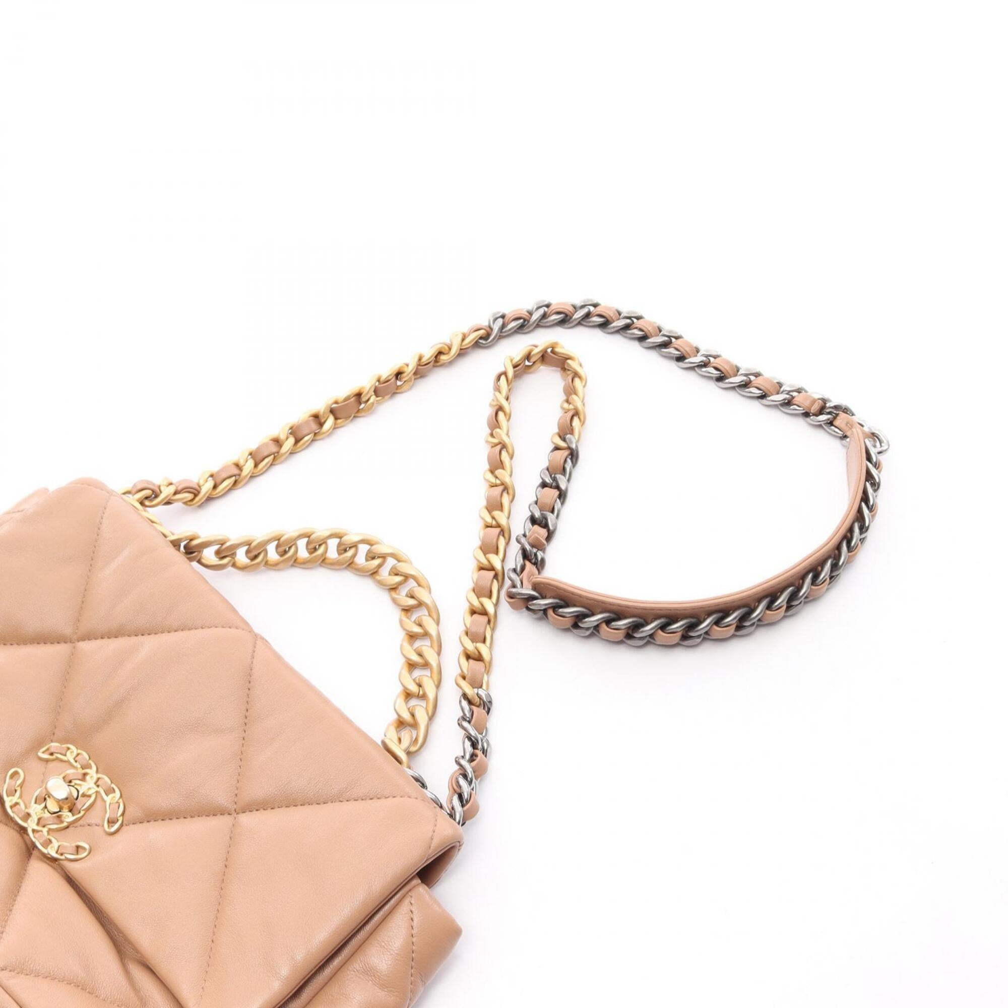 Chanel Brown Leather Handbag Shoulder Bag (Pre-Owned)