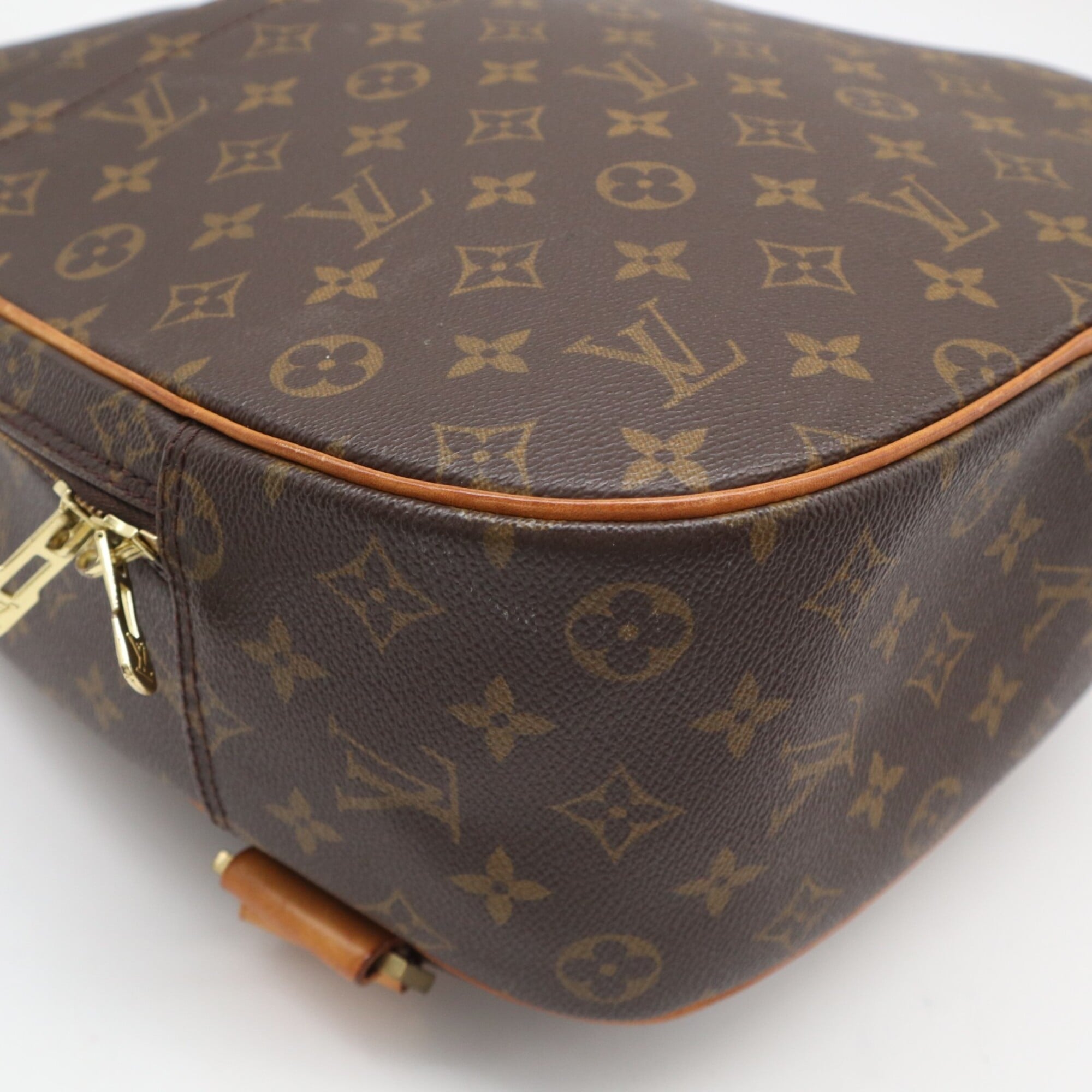 Louis Vuitton Beige Brown Coated Canvas Leather Shoulder Bag (Pre-Owned)