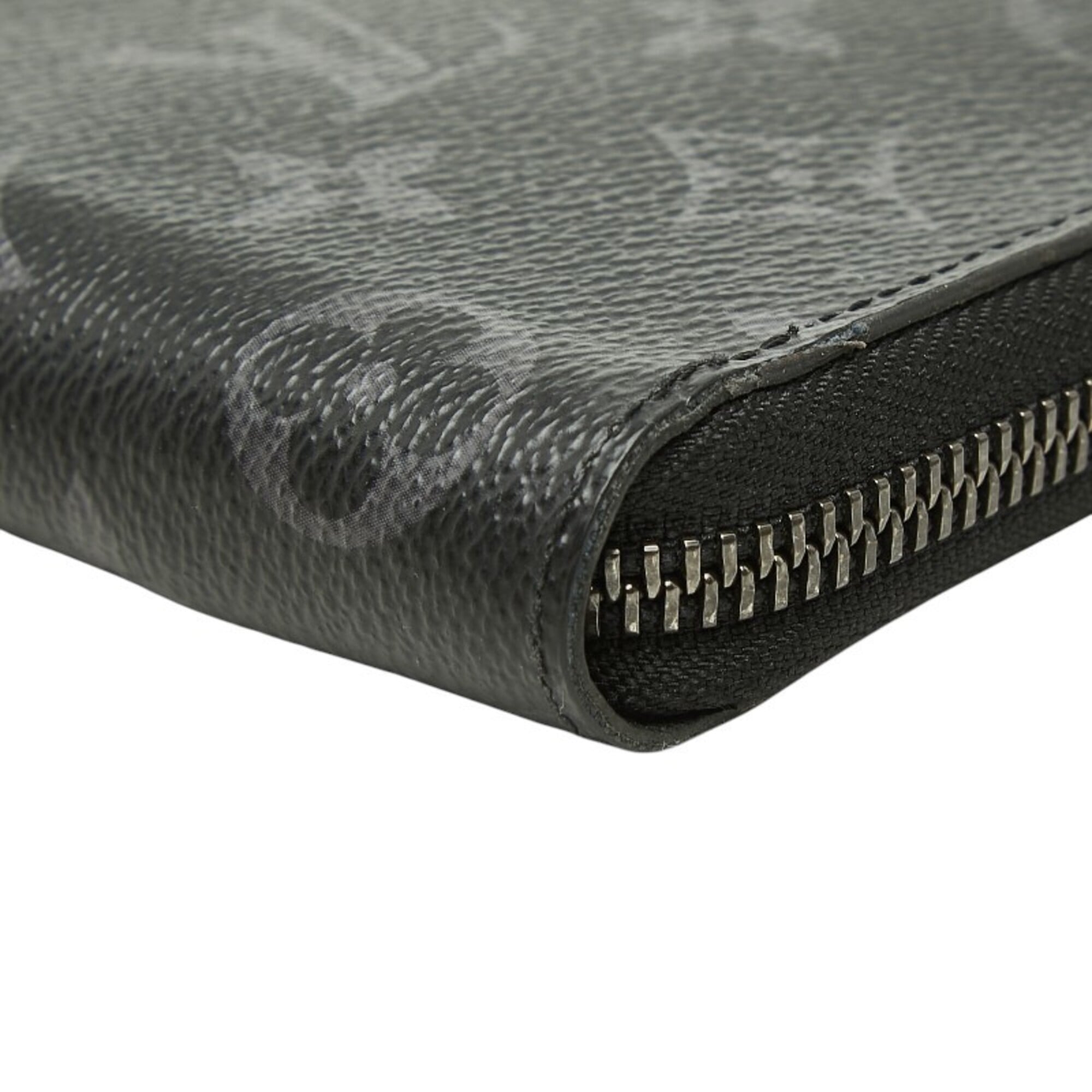 Louis Vuitton Black Gray Pvc Leather Long Wallet (Bi-Fold) (Pre-Owned)