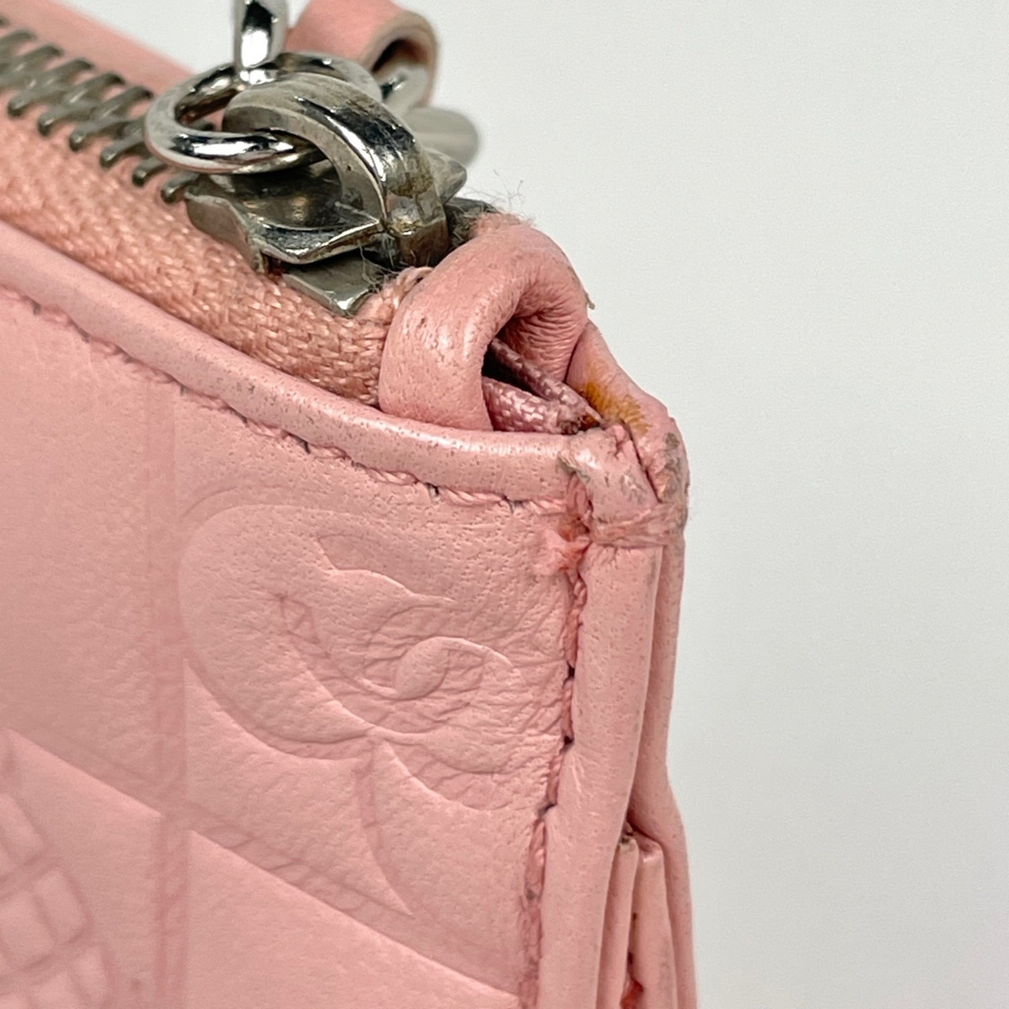 Chanel Pink Leather Handbag Pouch (Pre-Owned)
