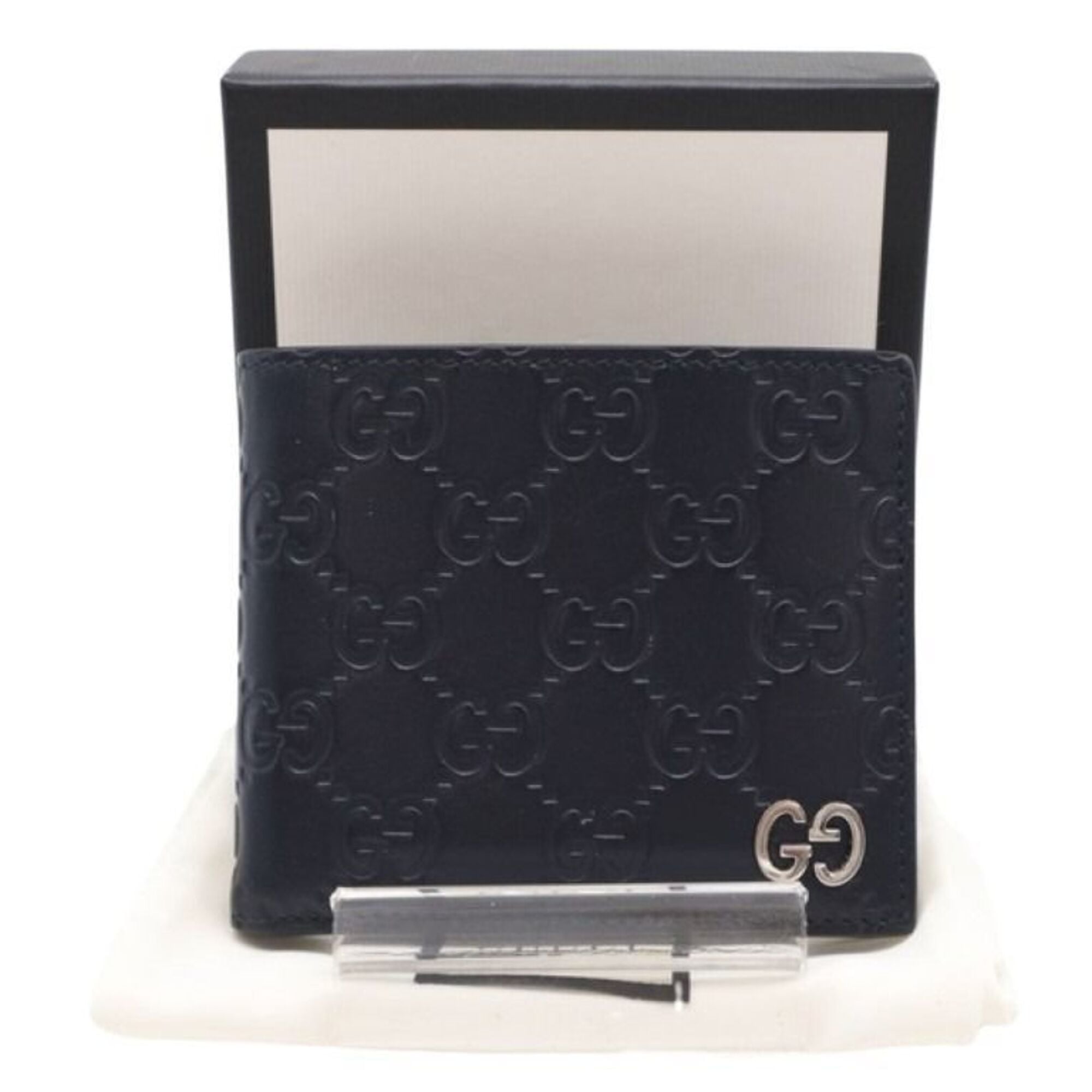 Gucci Navy Leather Wallet (Bi-Fold) (Pre-Owned)