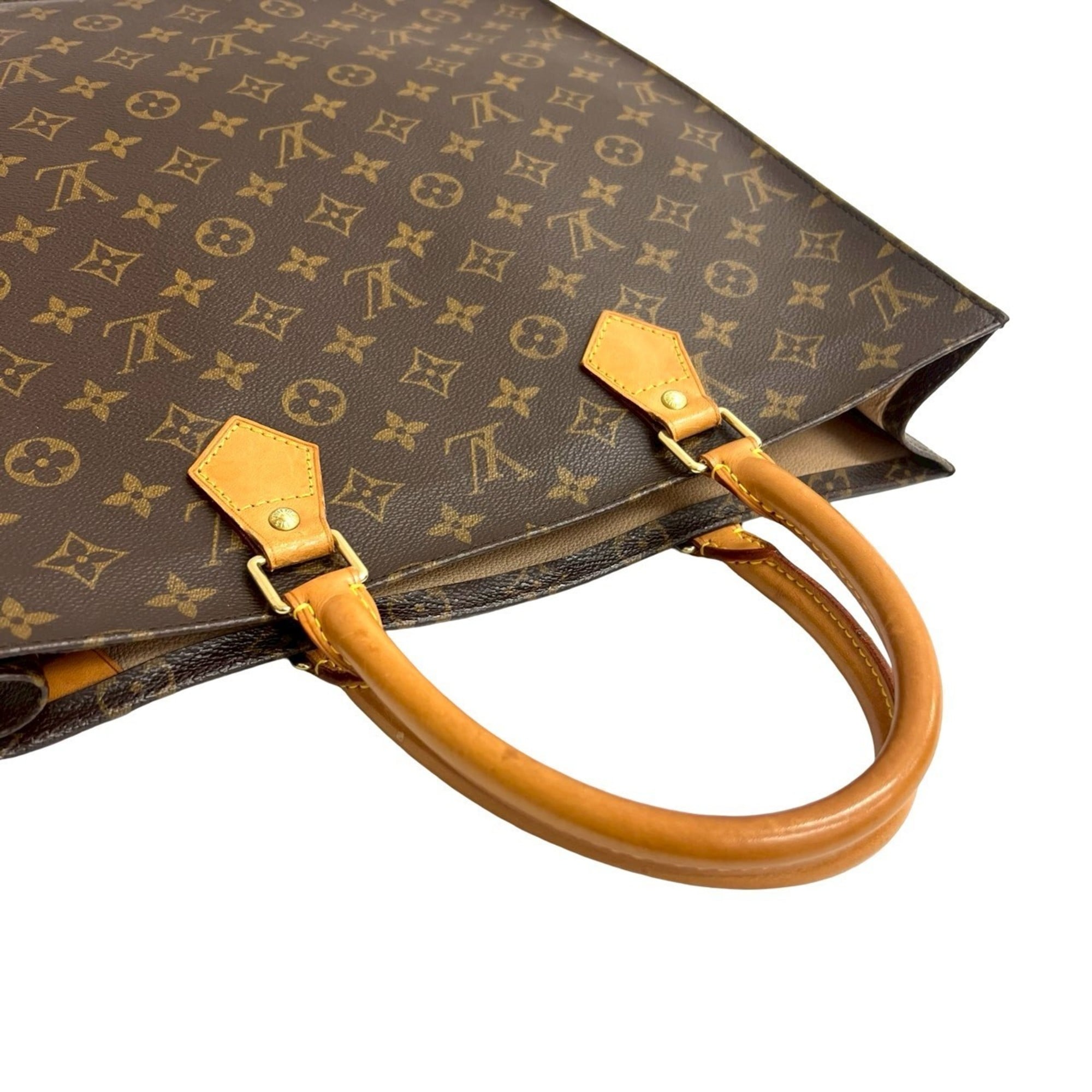 Louis Vuitton Brown Leather Pvc Handbag Tote Bag (Pre-Owned)