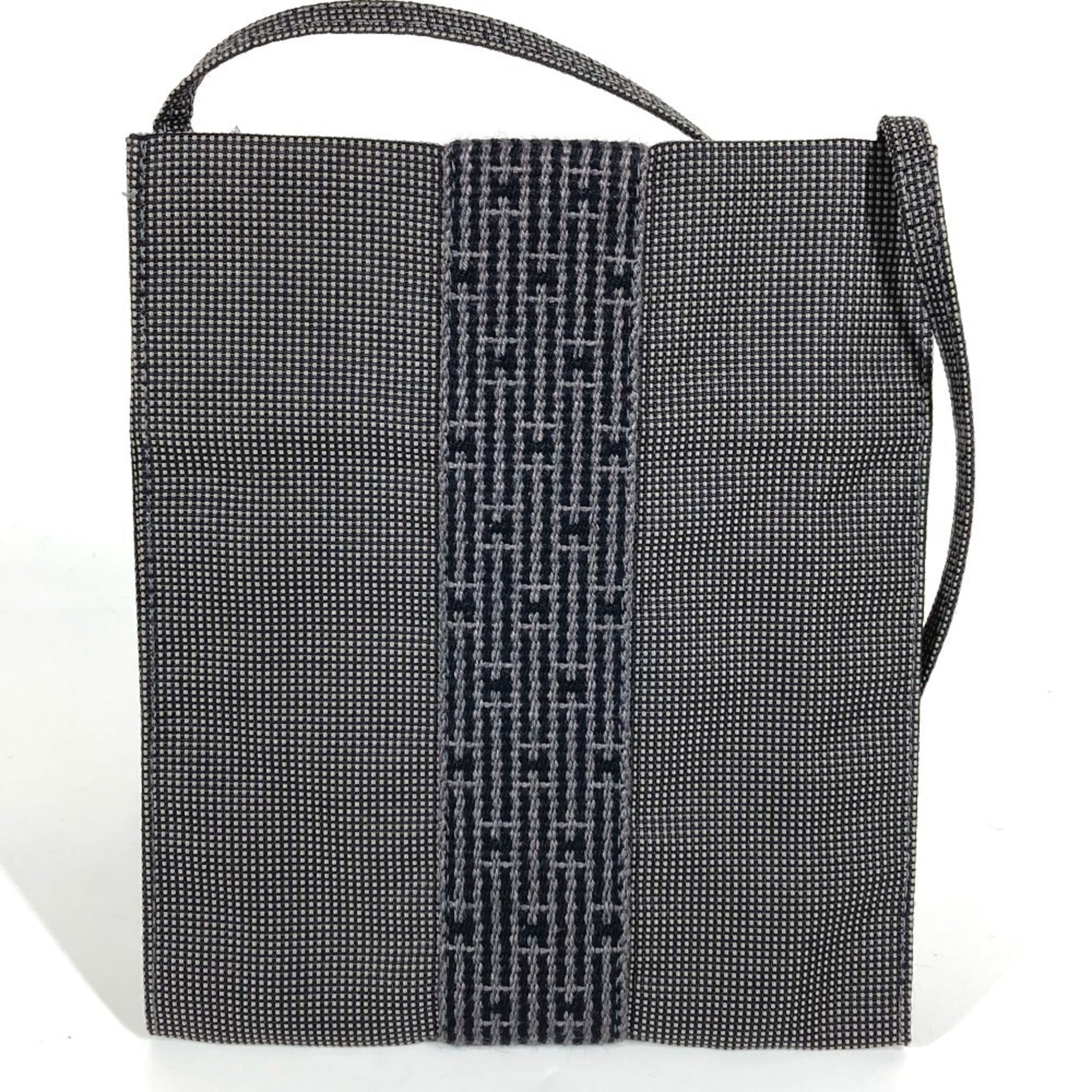 Hermes Gray Polyester Pochette Pouch Shoulder Bag (Pre-Owned)