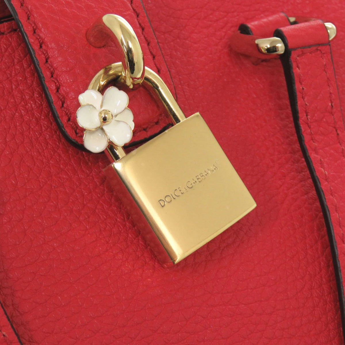 Dolce & Gabbana Red Color Leather Shoulder Bag (Pre-Owned)