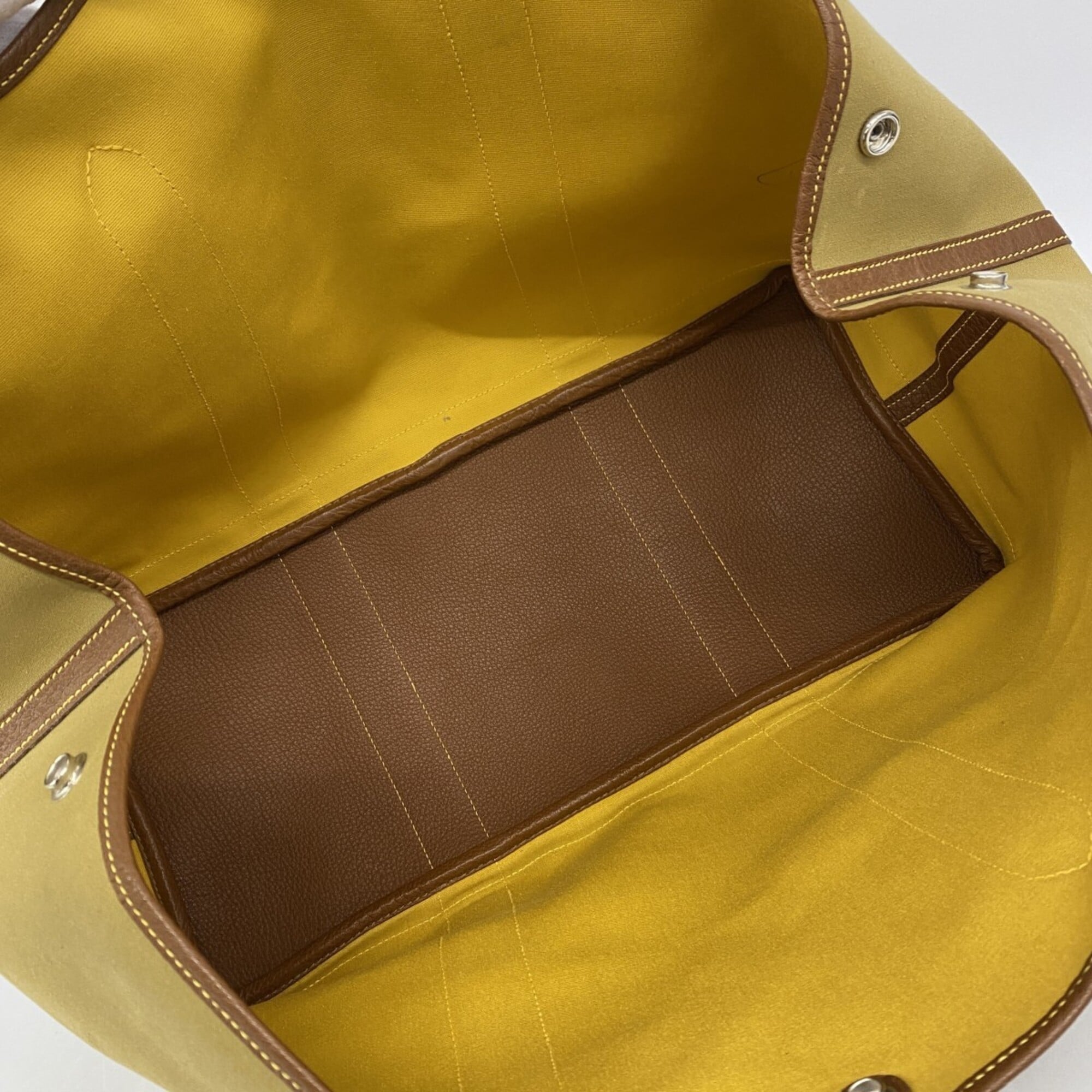 Hermes Brown Khaki Toile Officier Tote Bag (Pre-Owned)