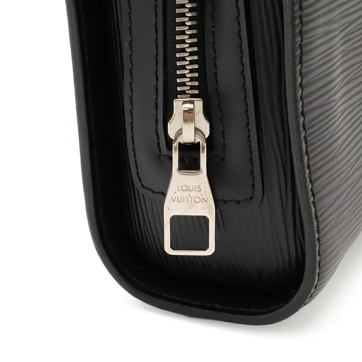 Louis Vuitton Black Noir Leather Clutch Bag (Pre-Owned)