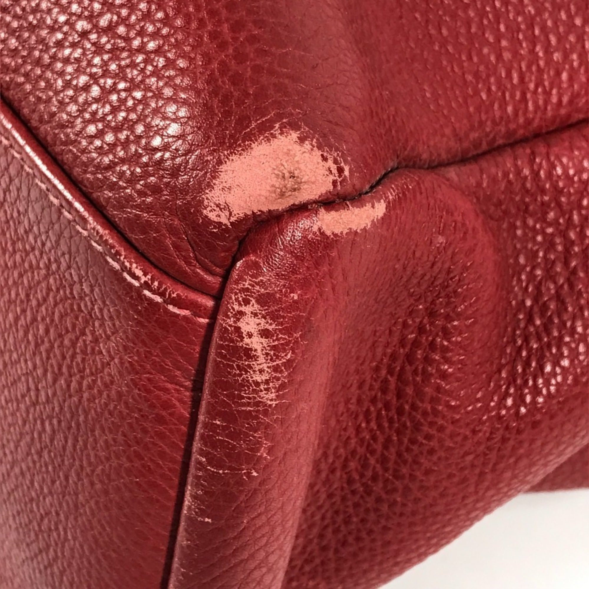 Hermes Fourre Tout Red Color Leather Handbag Tote Bag (Pre-Owned)