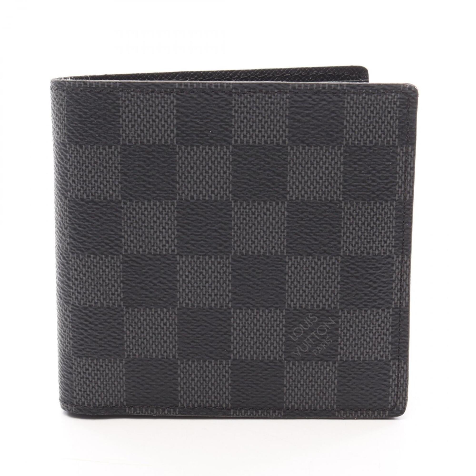 Louis Vuitton Black Leather Pvc Wallet (Bi-Fold) (Pre-Owned)