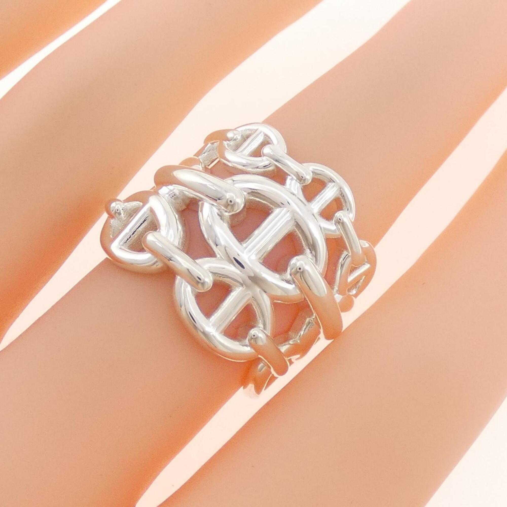 Hermes Silver Silver 925 Band Ring (Pre-Owned)