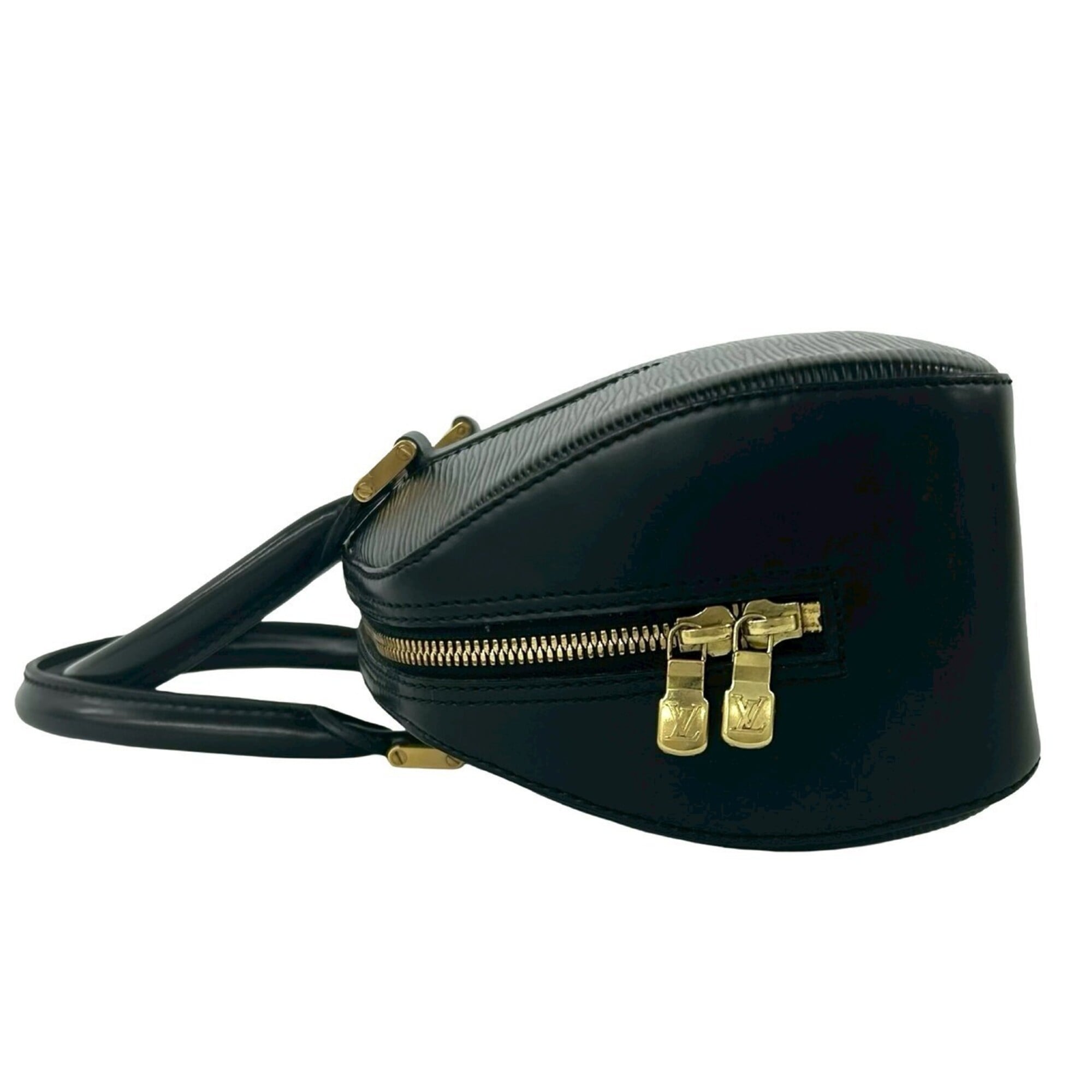 Louis Vuitton Black Leather Boston Bag Handbag (Pre-Owned)