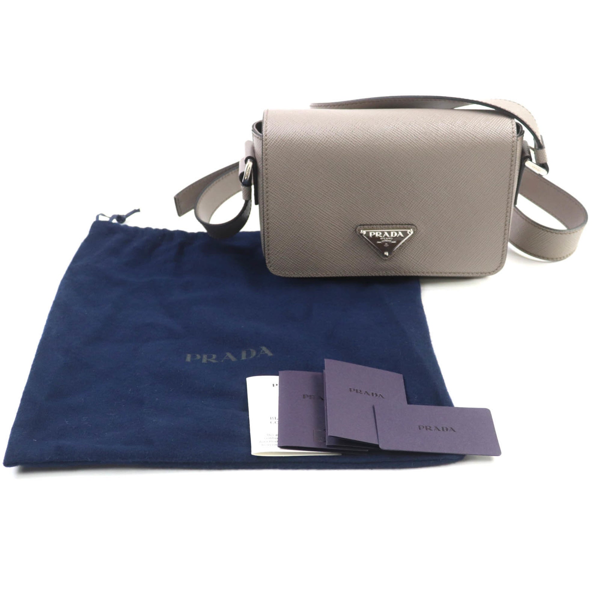 Prada Beige Leather Shoulder Bag (Pre-Owned)