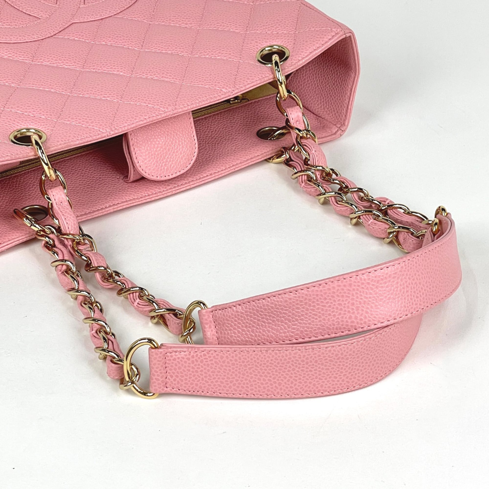 Chanel Matelasse Pink Grained Calfskin Tote Bag (Pre-Owned)