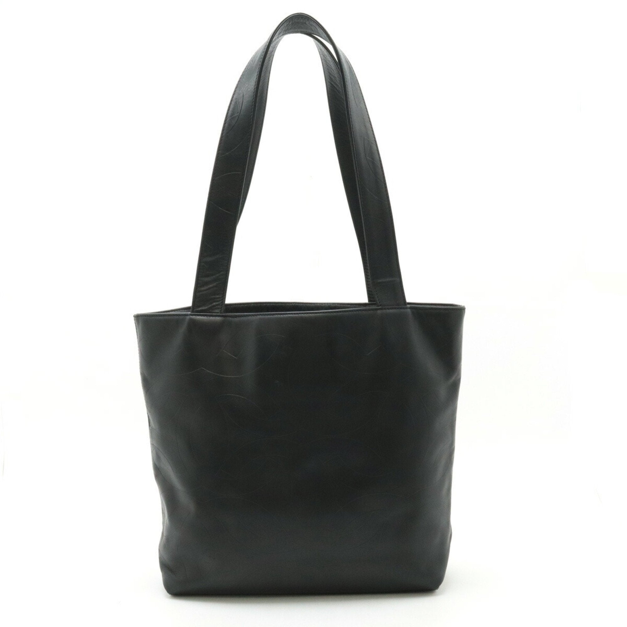Chanel Black Leather Shoulder Bag Tote Bag (Pre-Owned)