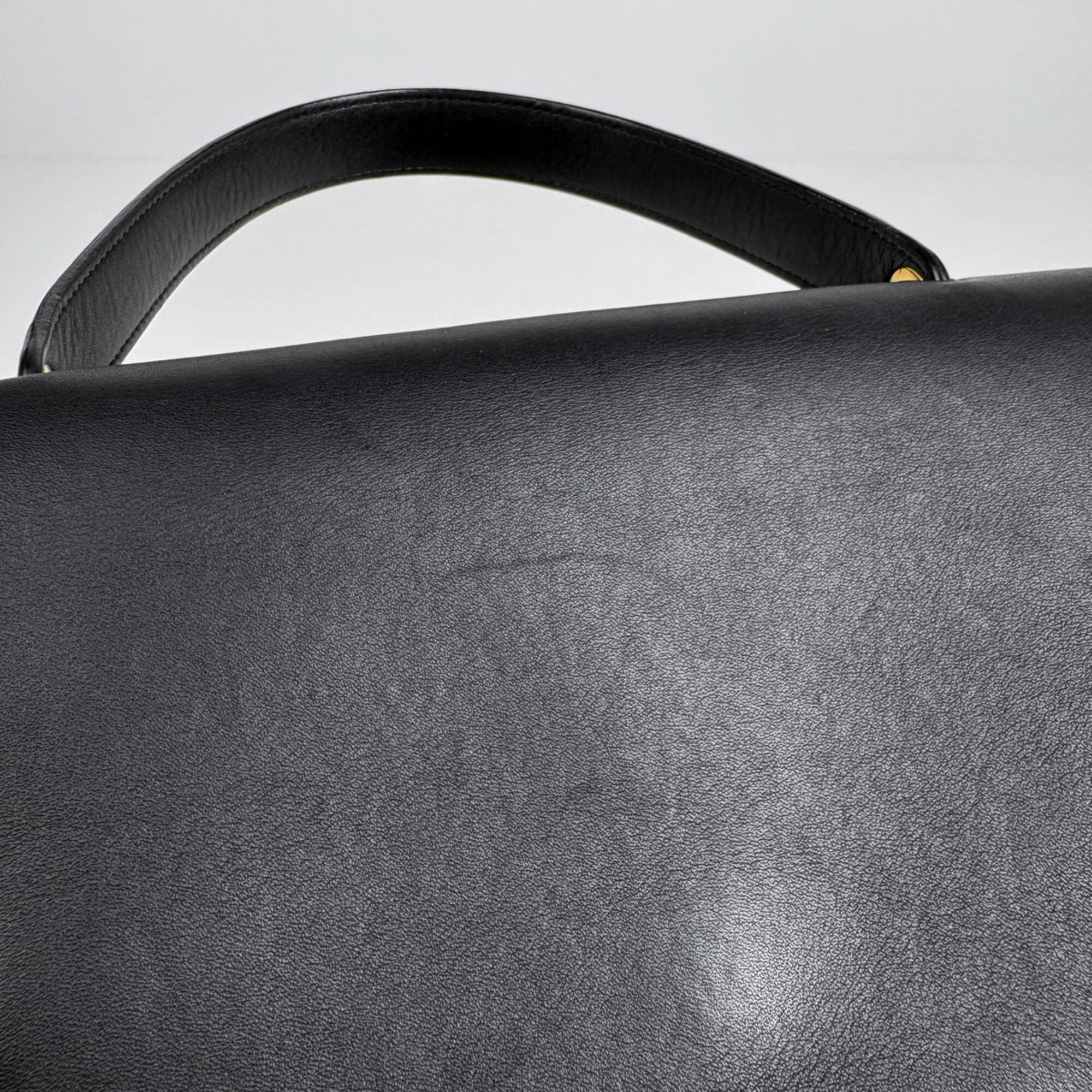 Celine Navy White Leather Handbag (Pre-Owned)