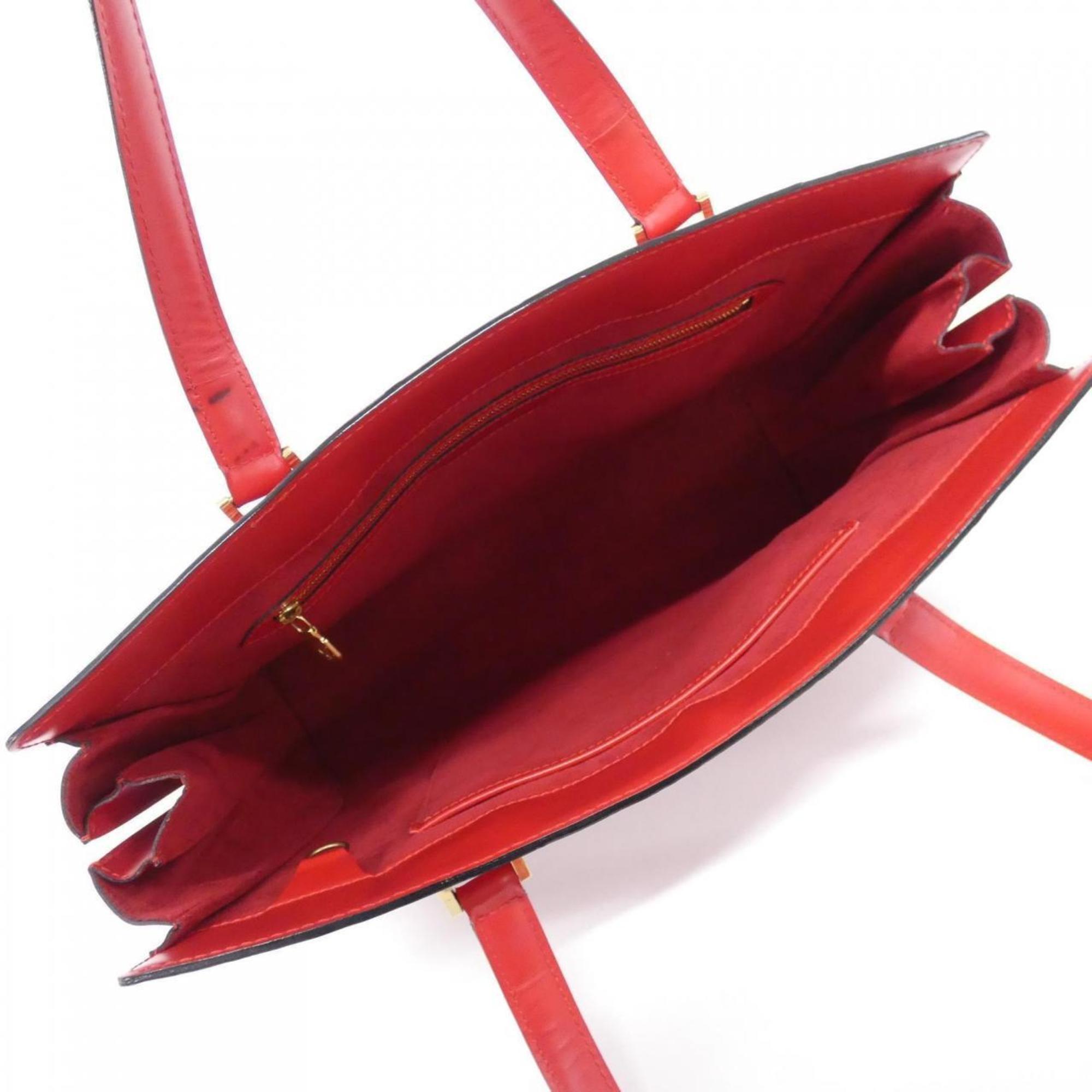 Louis Vuitton Red Color Leather Shoulder Bag (Pre-Owned)