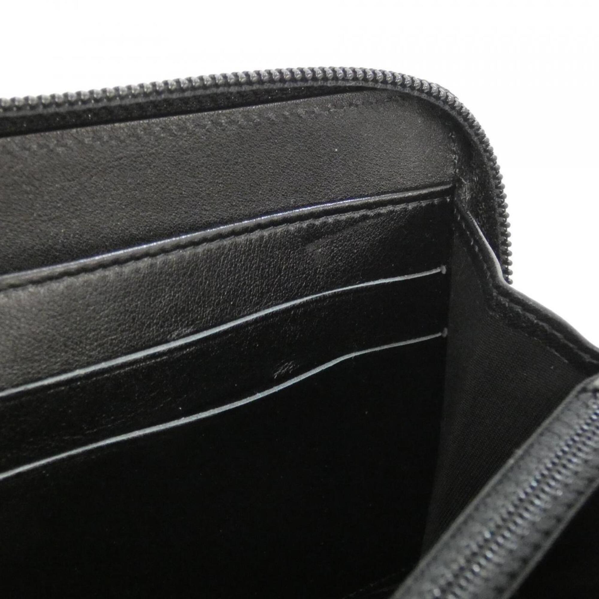 Chanel Black Grained Calfskin Long Wallet (Bi-Fold) (Pre-Owned)