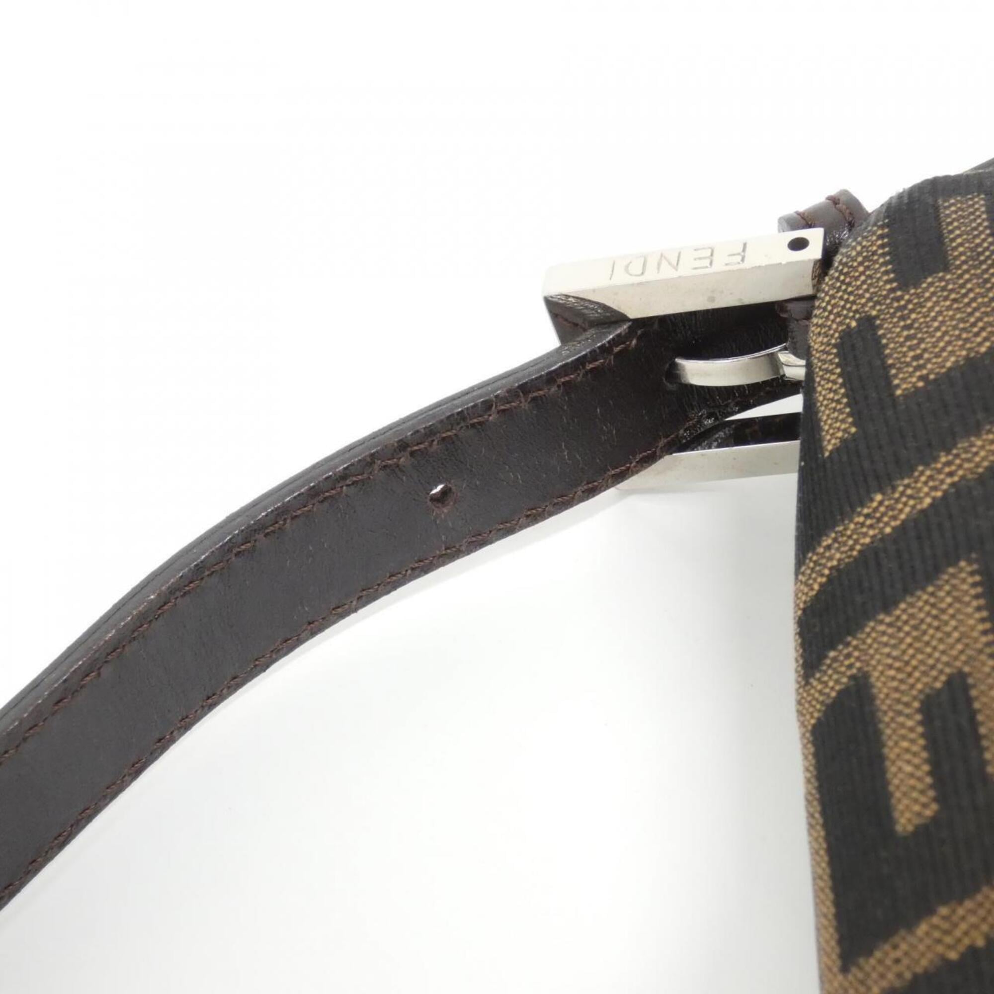 Fendi Baguette Brown Canvas Shoulder Bag (Pre-Owned)