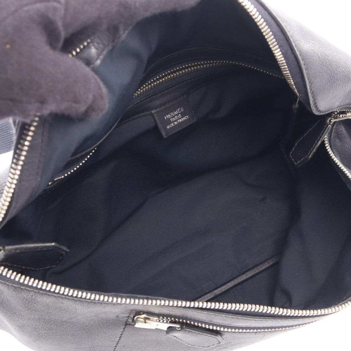 Hermes Navy Leather Fanny Pack Handbag Sling Bag (Pre-Owned)