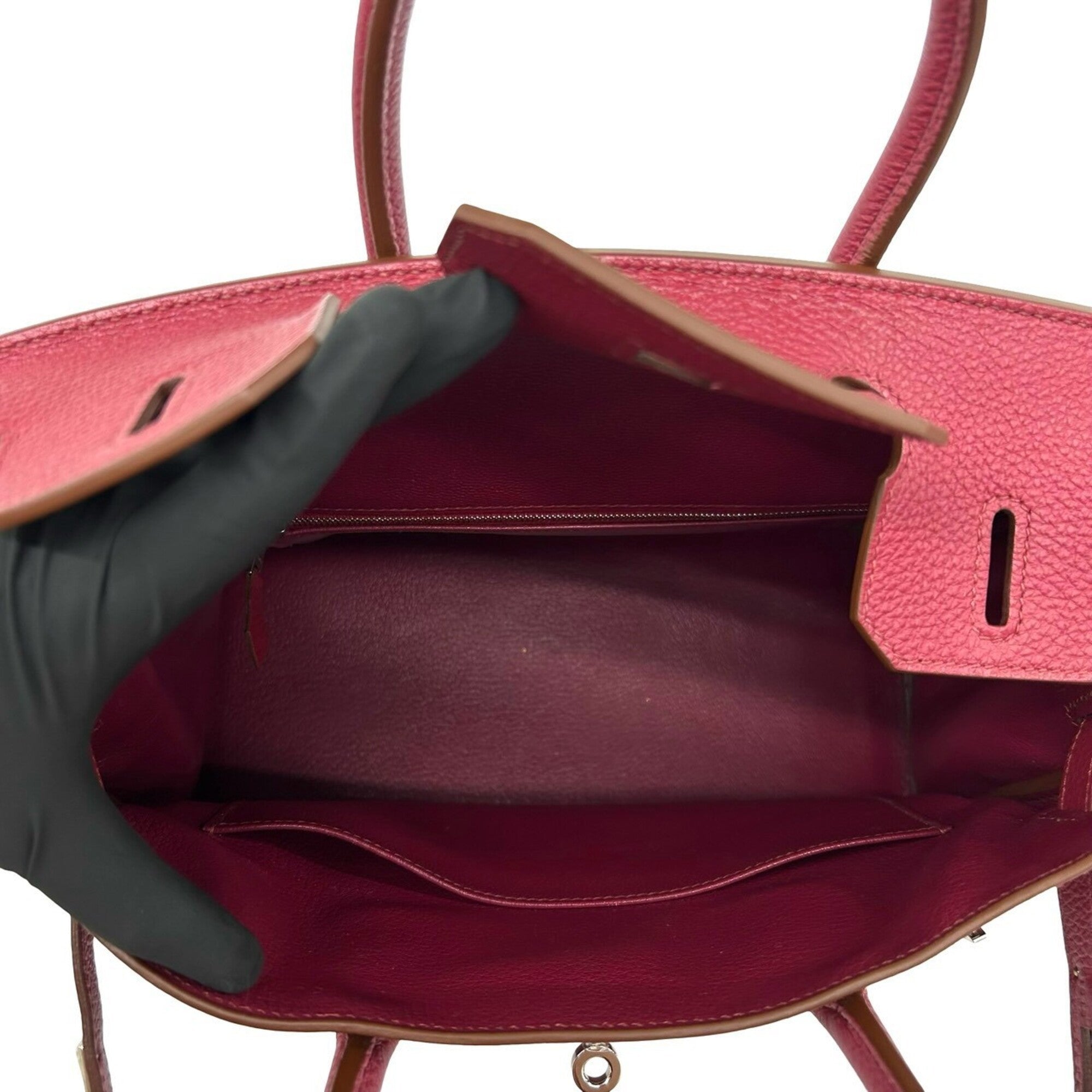 Hermes Red Color Togo Leather Handbag Tote Bag (Pre-Owned)