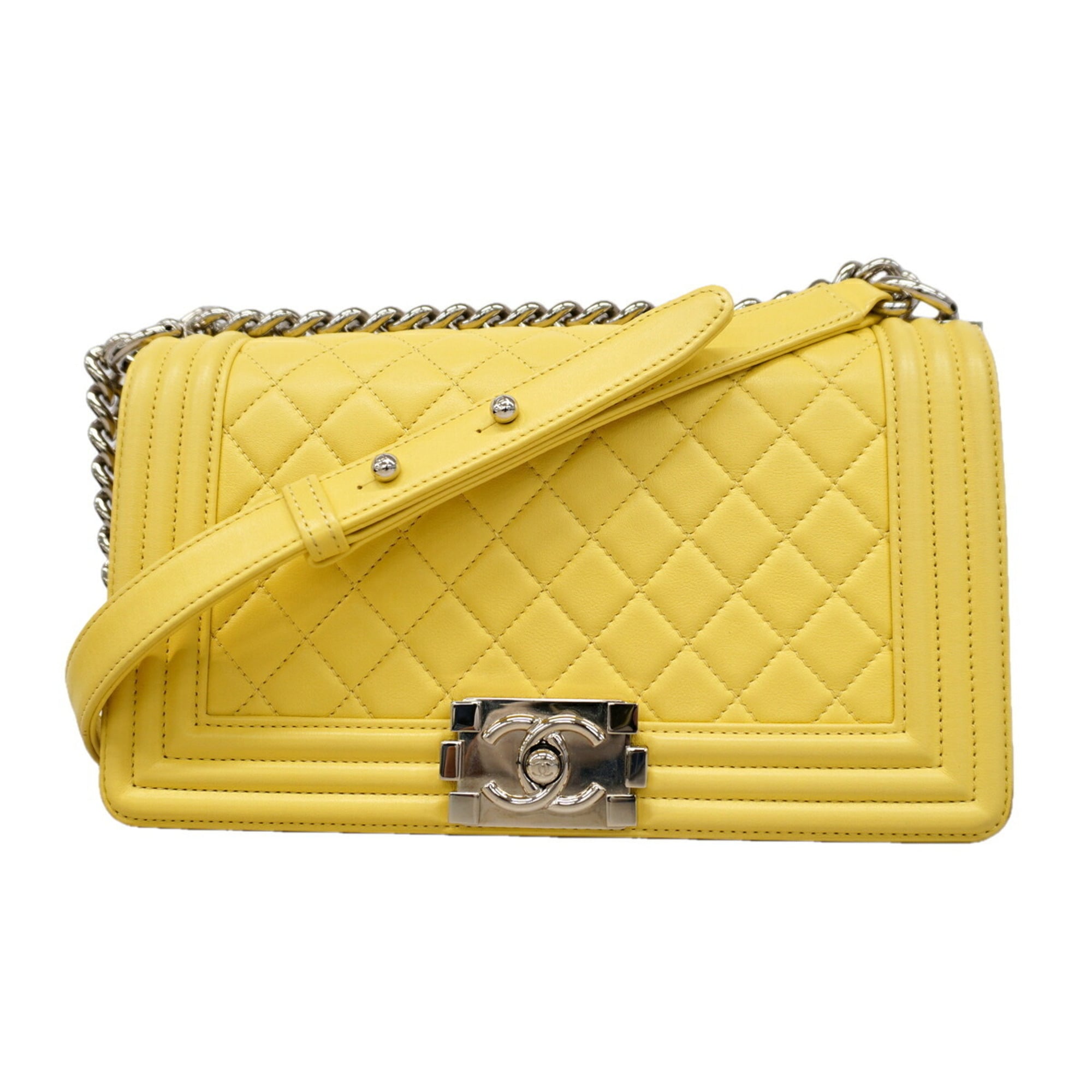 Chanel Yellow Leather Shoulder Bag (Pre-Owned)