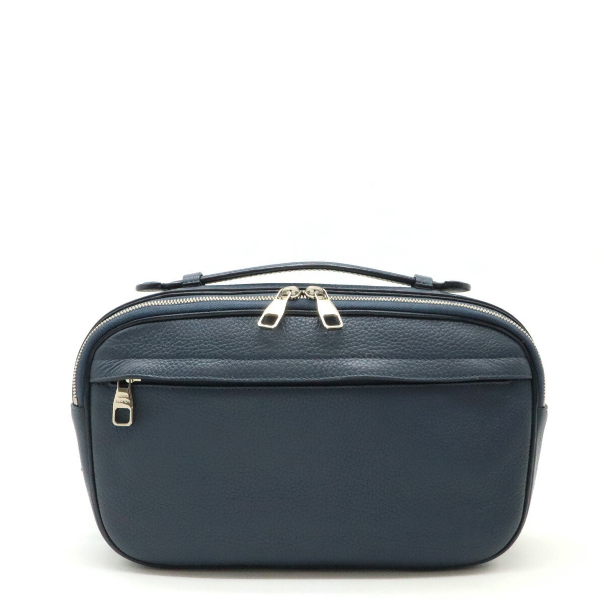 Louis Vuitton Navy Leather Shoulder Bag Sling Bag (Pre-Owned)