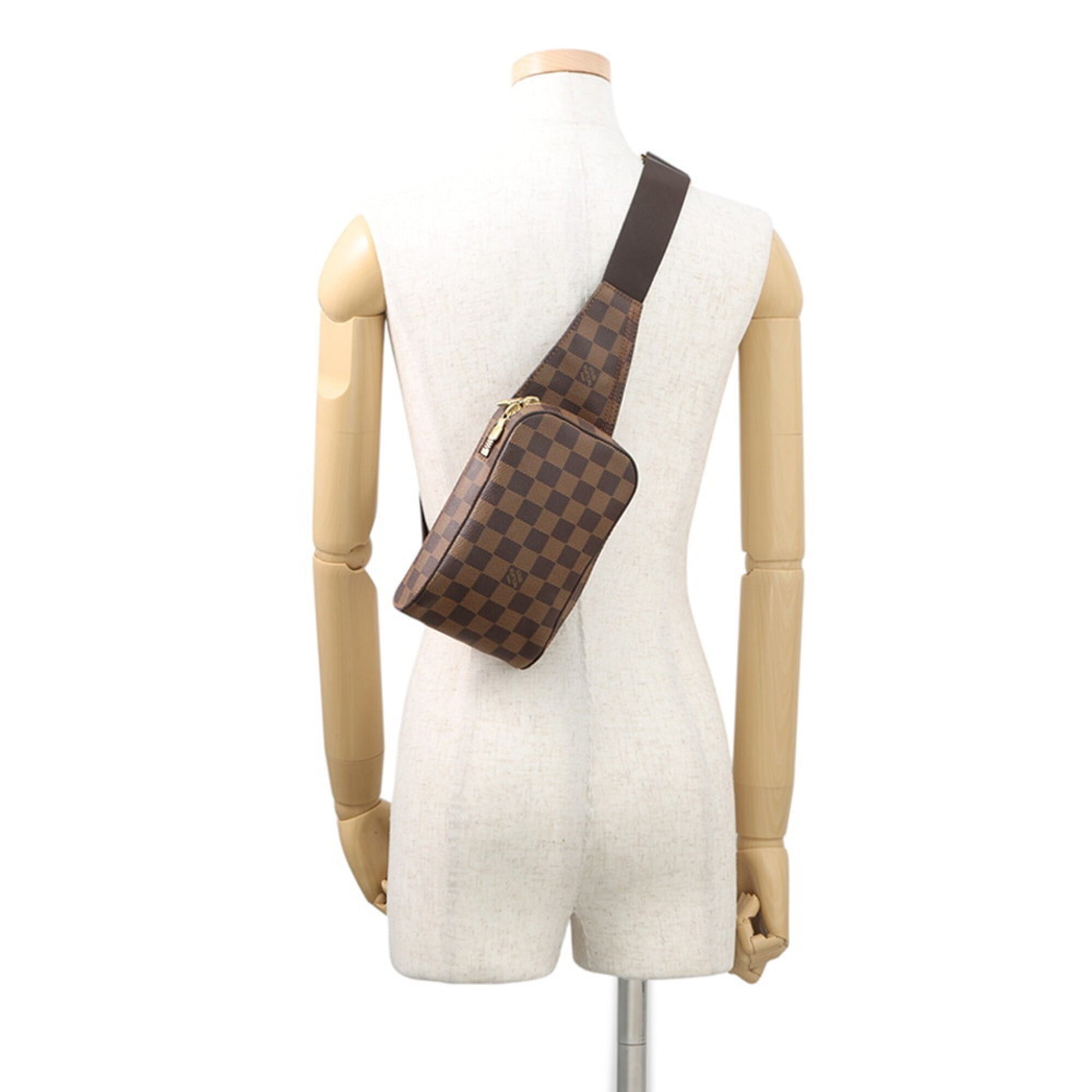 Louis Vuitton Brown Damier Canvas Ebene Damier Canvas Handbag Pouch Shoulder Bag Sling Bag (Pre-Owned)