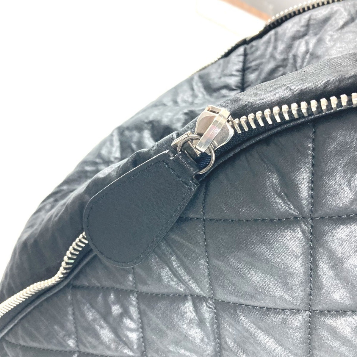 Chanel Black Coated Canvas Boston Bag Shoulder Bag Tote Bag (Pre-Owned)