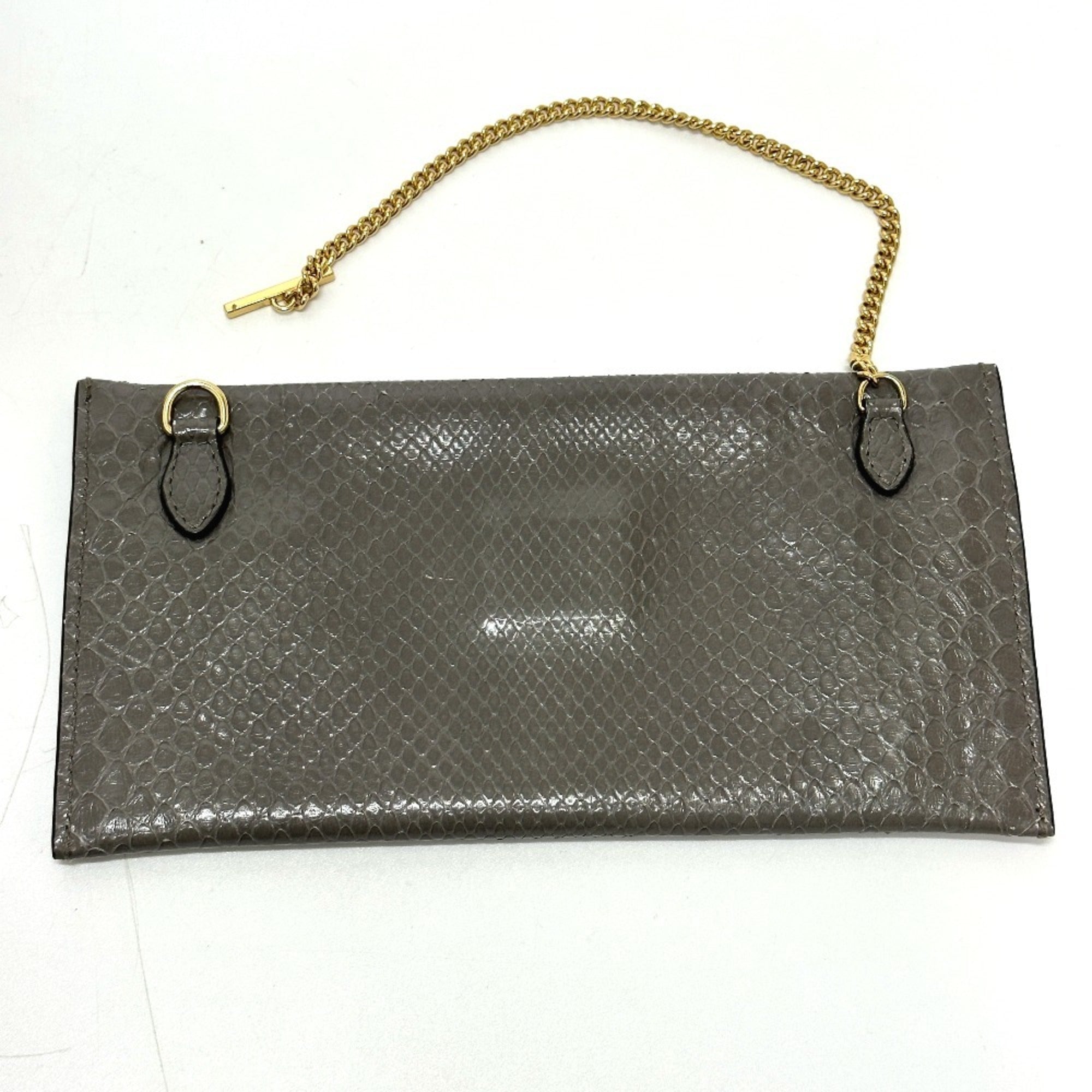 Gucci Gray Leather Shoulder Bag Tote Bag (Pre-Owned)