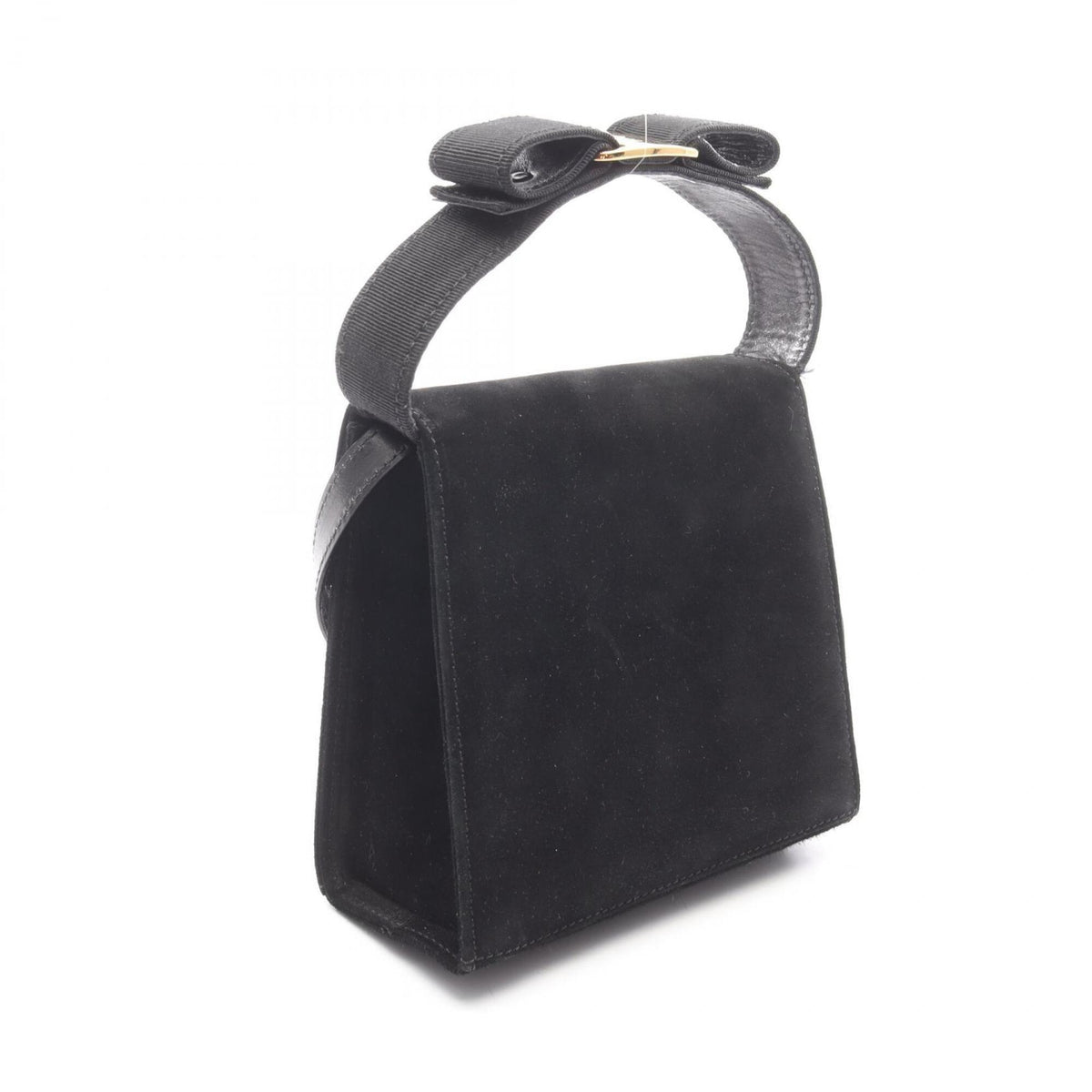 Salvatore Ferragamo Black Suede Handbag (Pre-Owned)