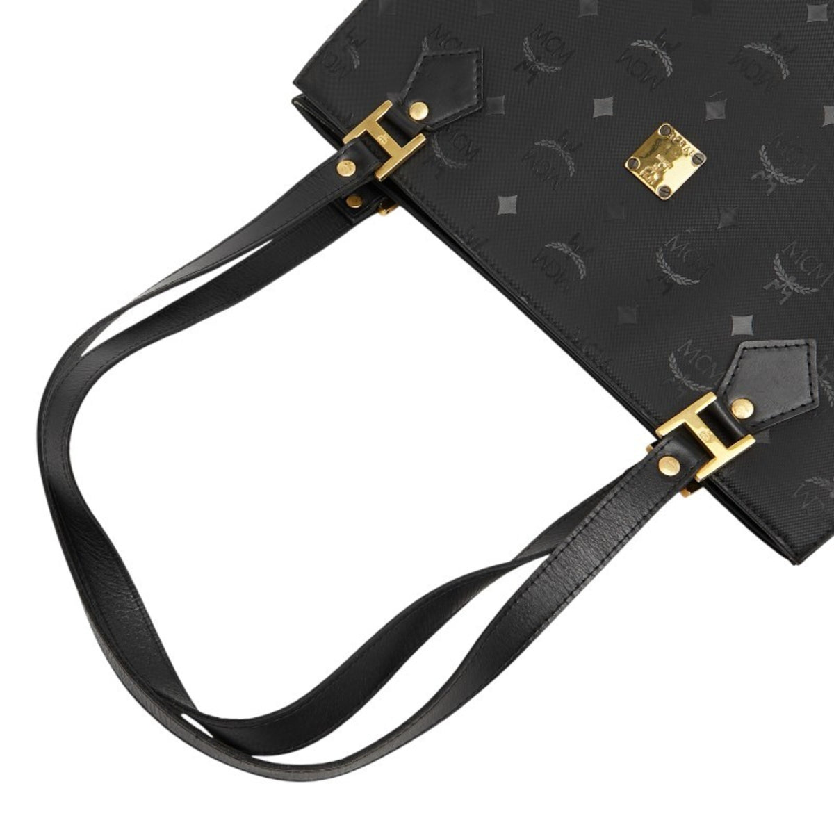 Mcm Black Nylon Leather Shoulder Bag Tote Bag (Pre-Owned)
