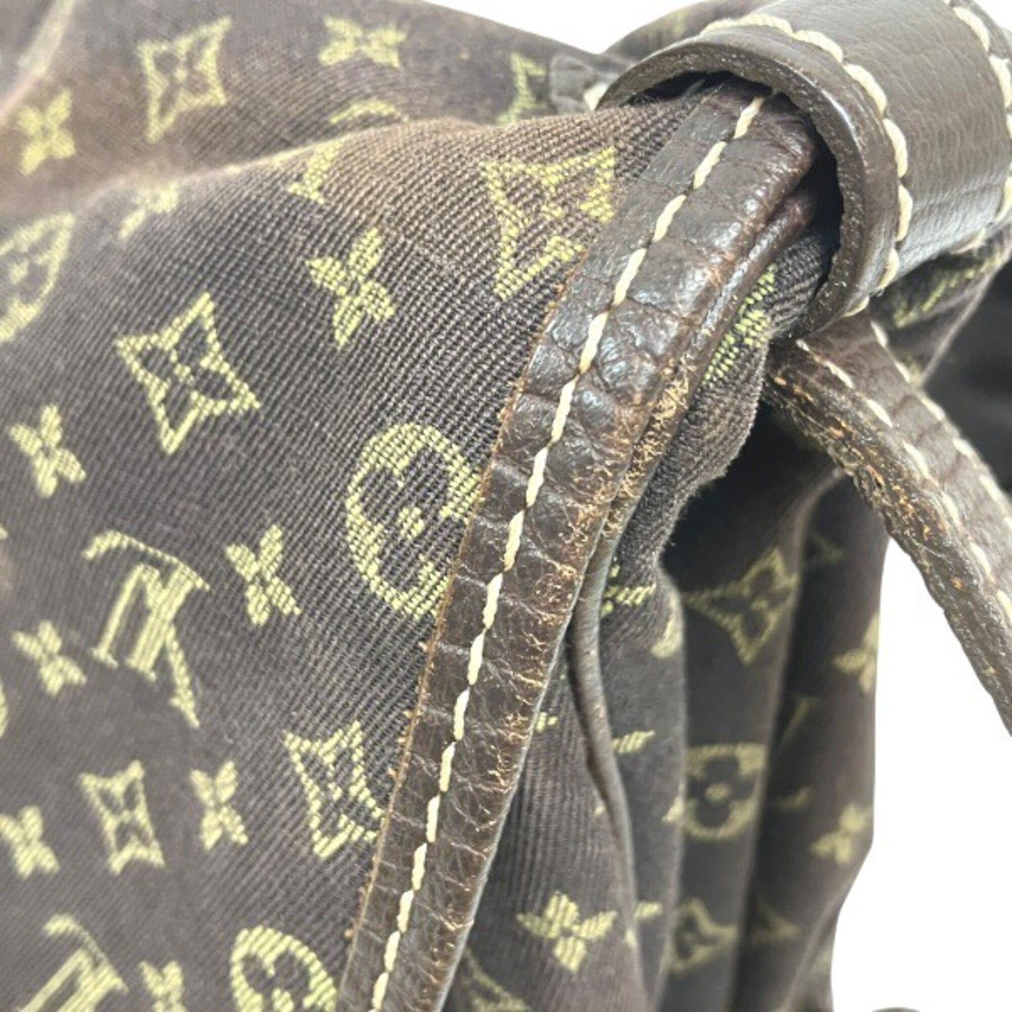 Louis Vuitton Brown Canvas Leather Handbag Shoulder Bag (Pre-Owned)