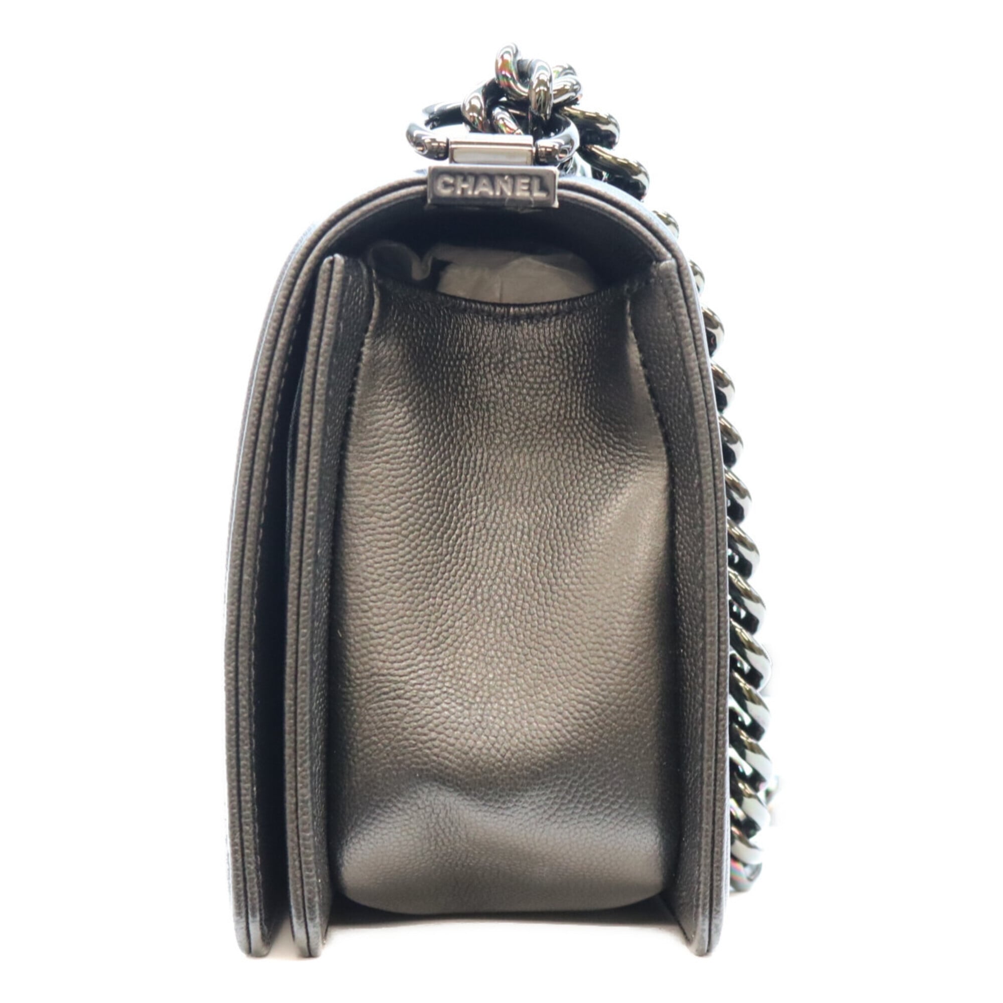 Chanel Black Grained Calfskin Shoulder Bag (Pre-Owned)
