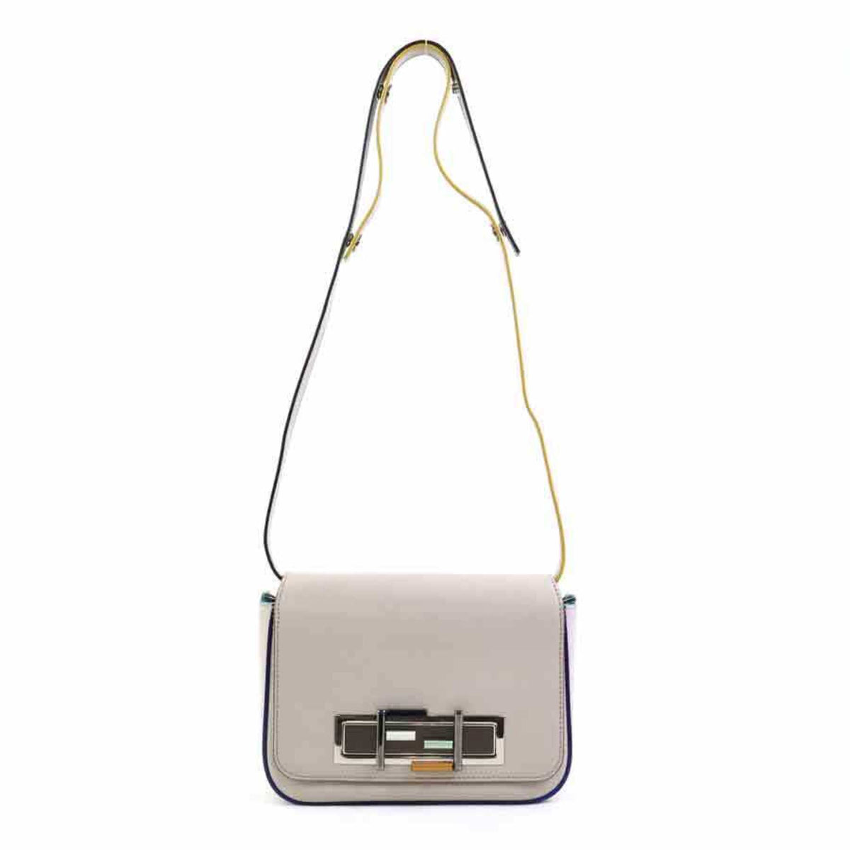 Fendi Grayish Leather Handbag Shoulder Bag (Pre-Owned)