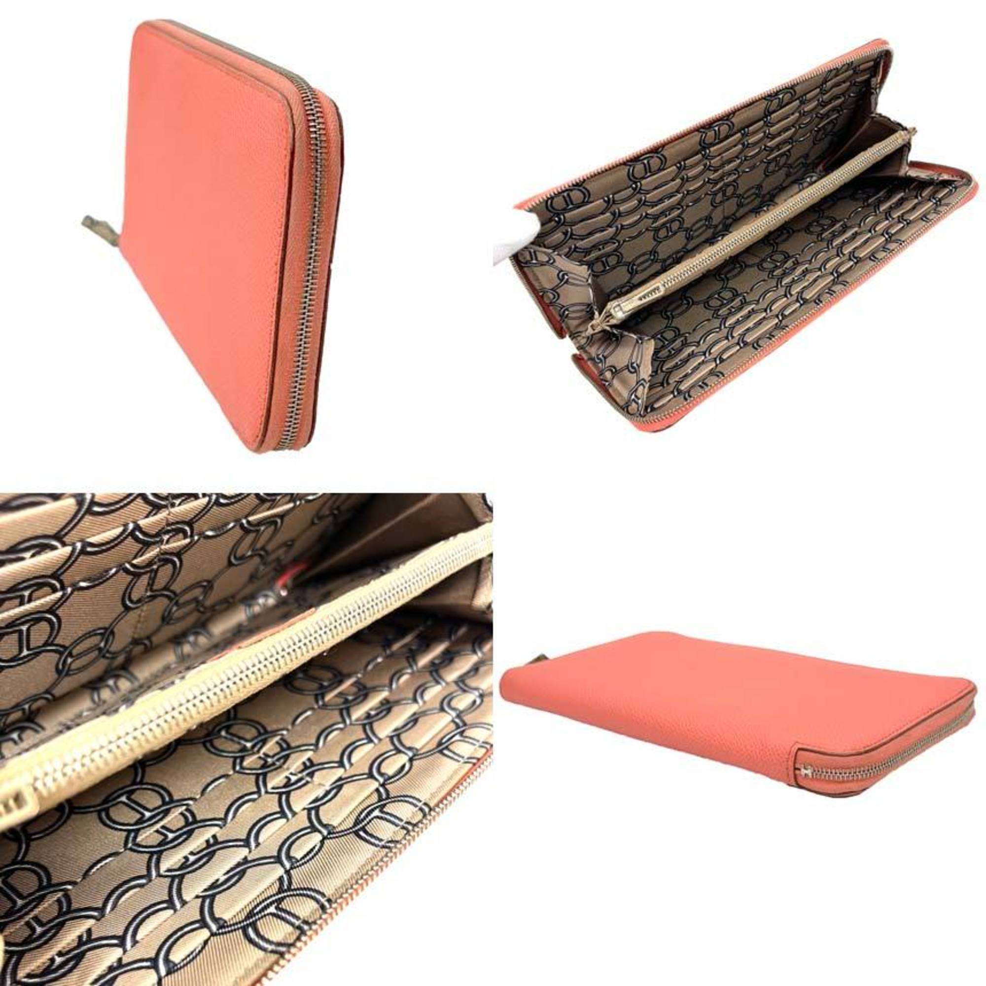 Hermes Salmon Pink Epsom Leather Long Wallet (Bi-Fold) (Pre-Owned)