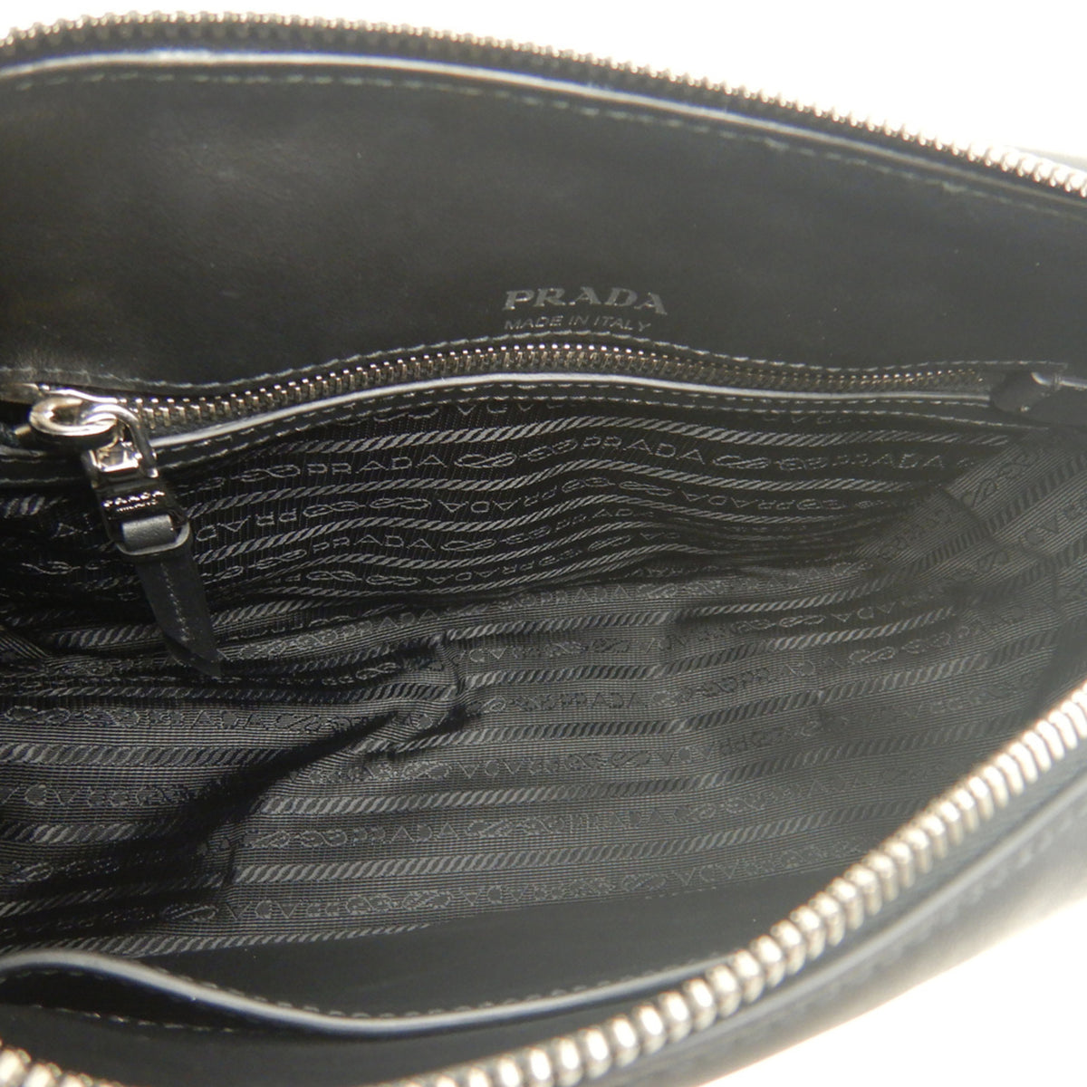 Prada Fuoco Nero Leather Shoulder Bag (Pre-Owned)