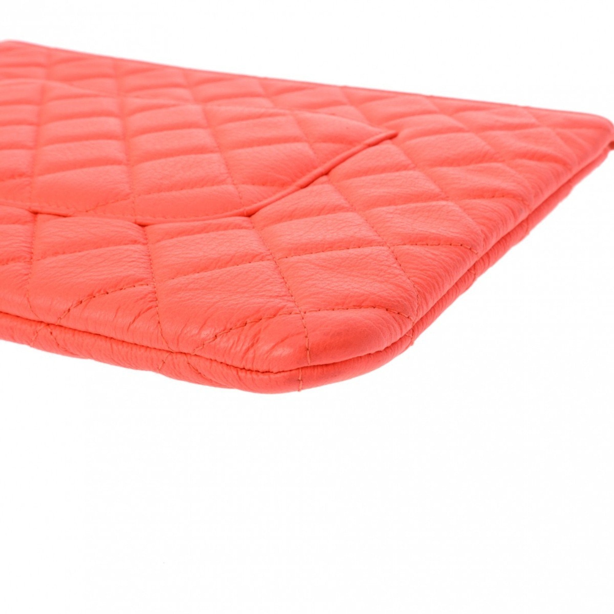 Chanel Orange Leather Clutch Bag (Pre-Owned)