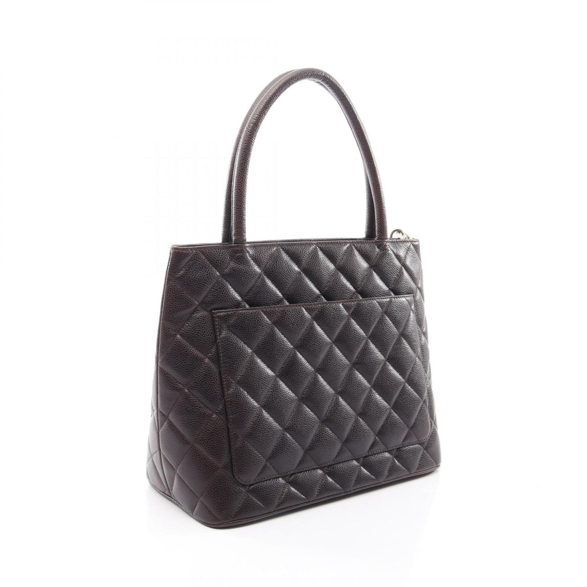 Chanel Brown Grained Calfskin Handbag Tote Bag (Pre-Owned)