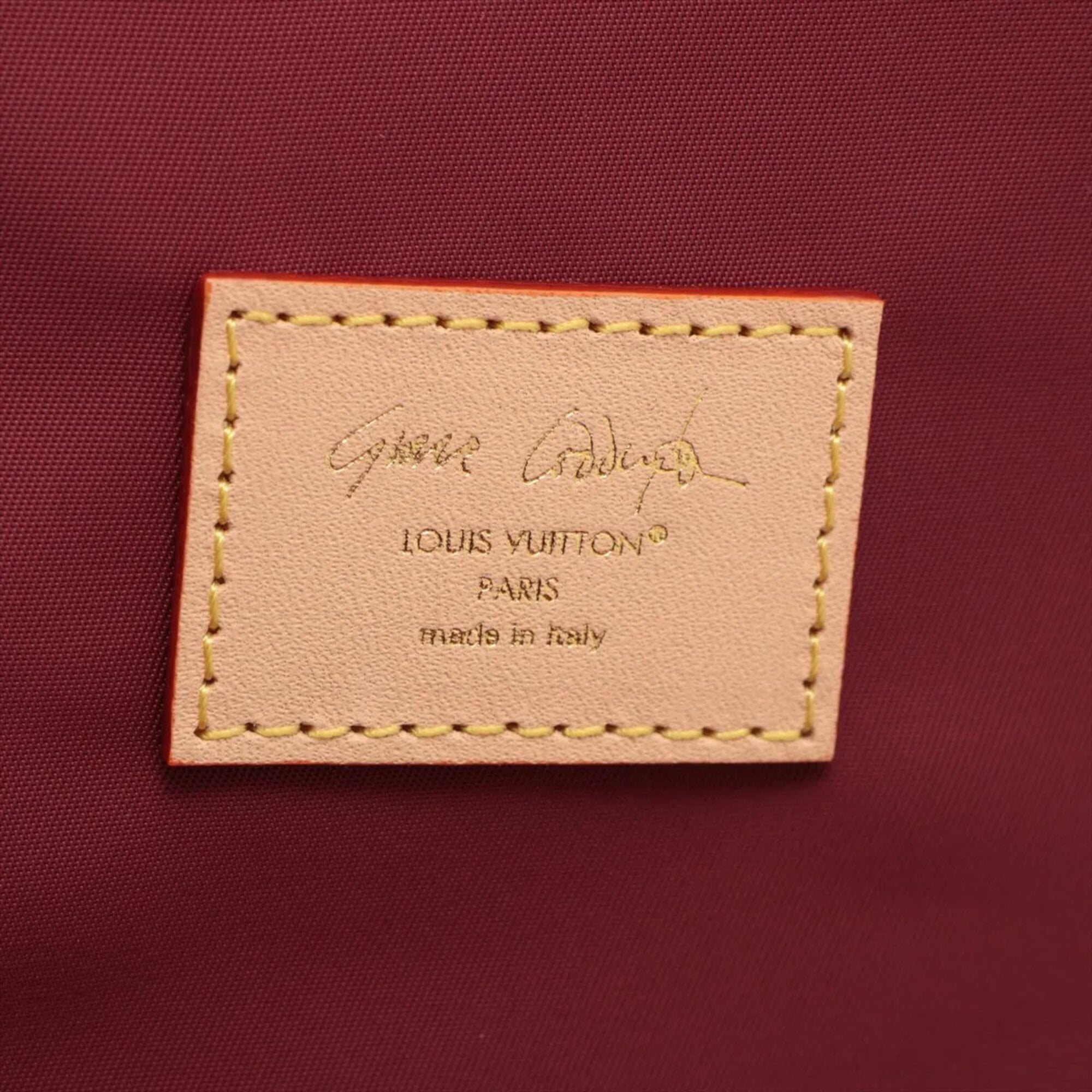 Louis Vuitton Monogram Red Color Nylon Leather Handbag Pouch (Pre-Owned)