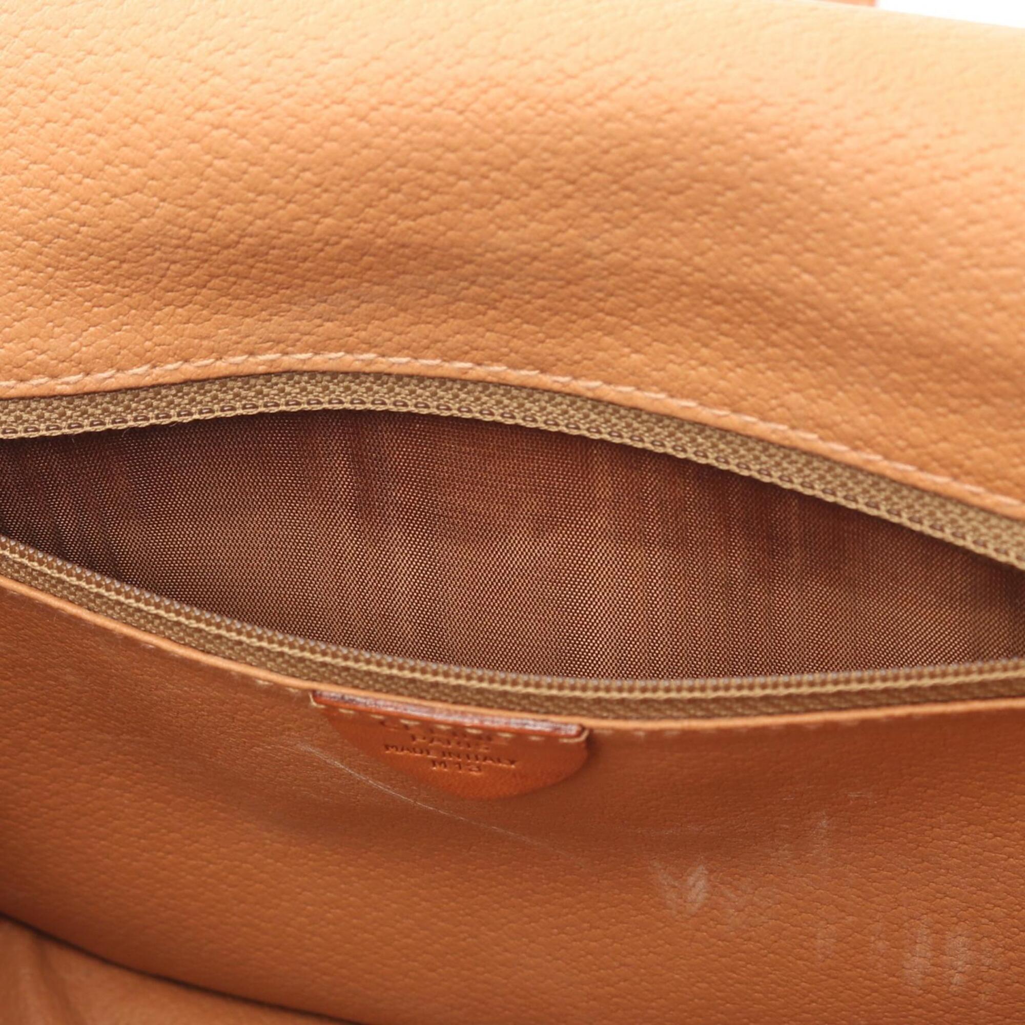 Celine Brown Coated Canvas Leather Handbag Shoulder Bag (Pre-Owned)