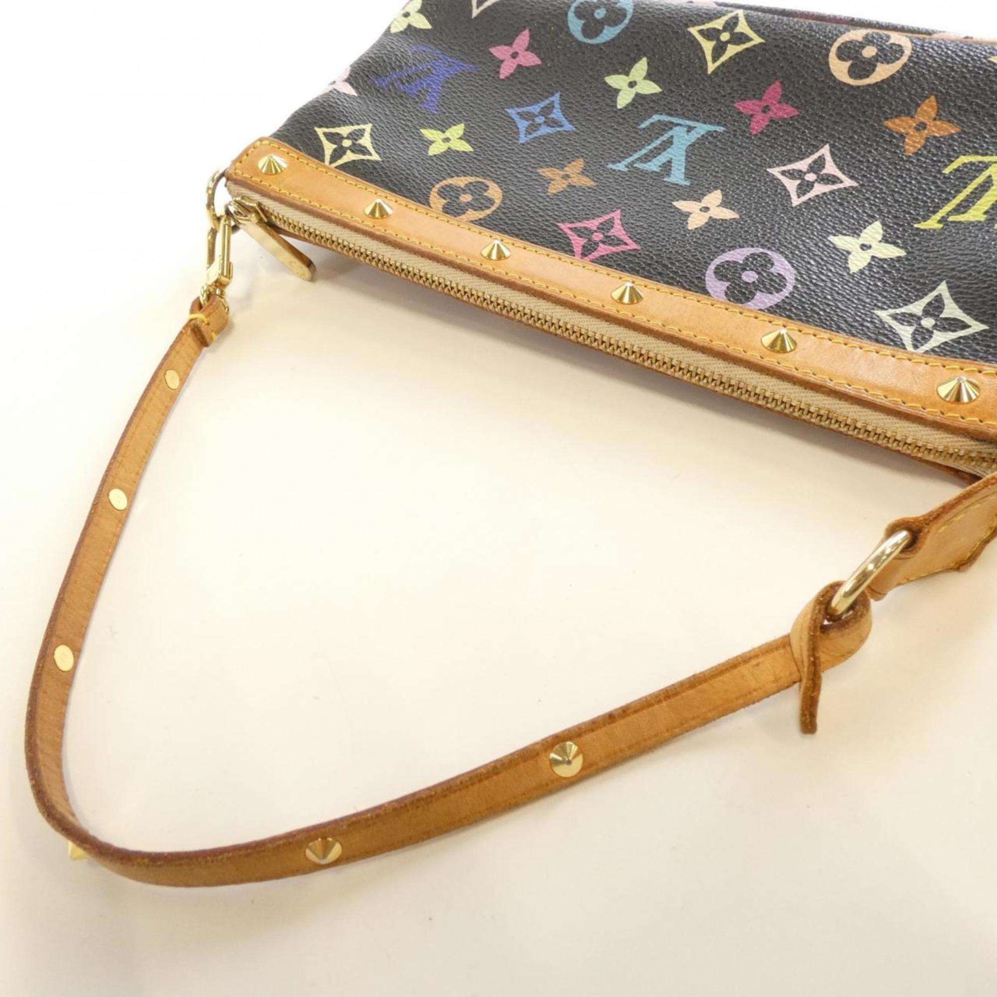 Louis Vuitton Black Multi-Color Coated Canvas Pochette Pouch (Pre-Owned)