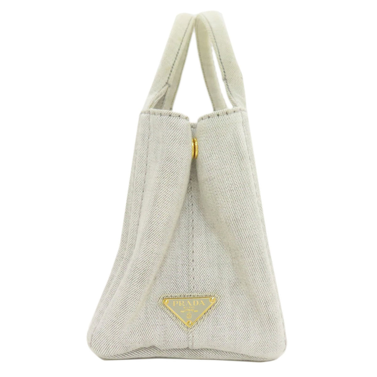 Prada Canapa Gray Denim Handbag (Pre-Owned)