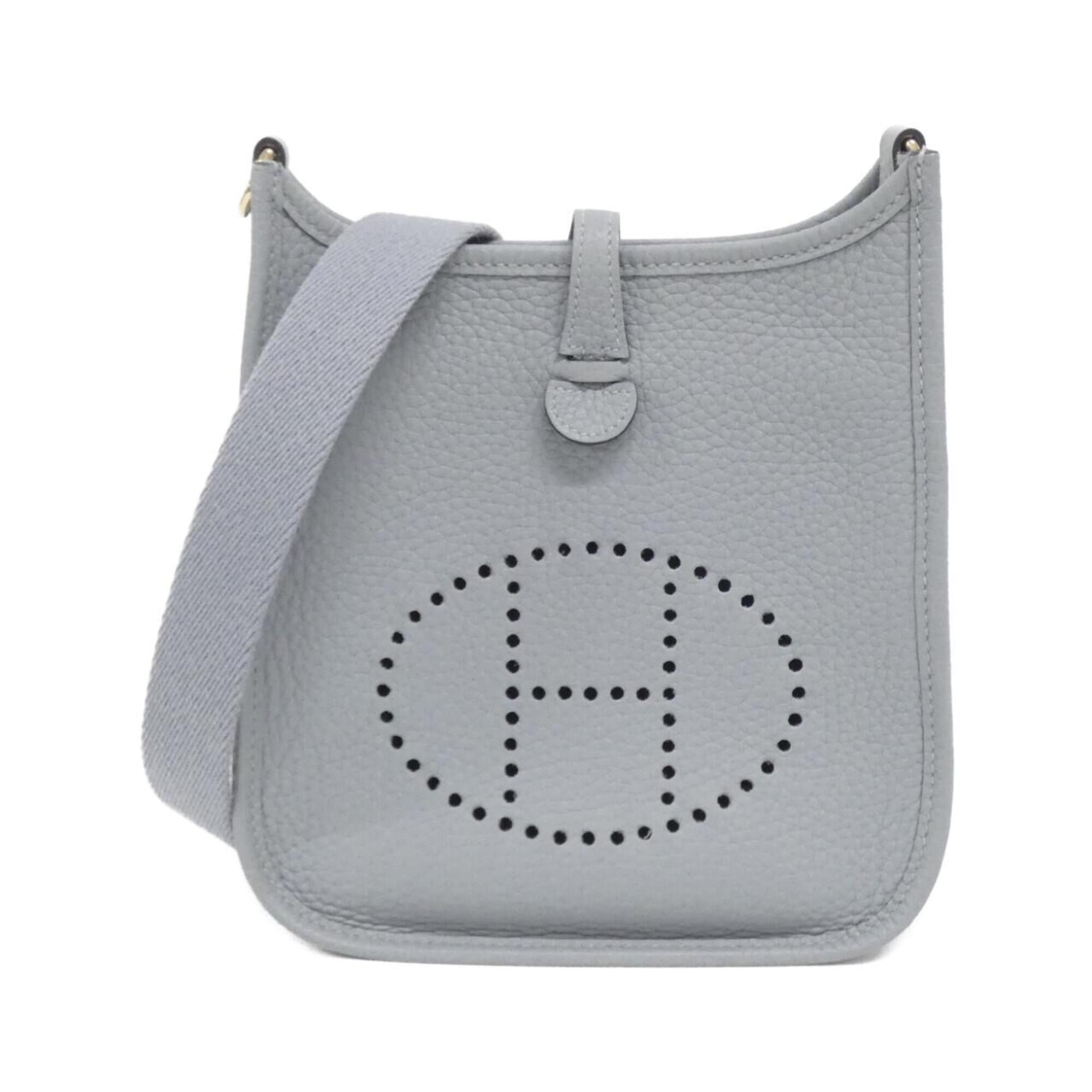 Hermes Evelyne Gray Taurillon Clemence Leather Shoulder Bag (Pre-Owned)