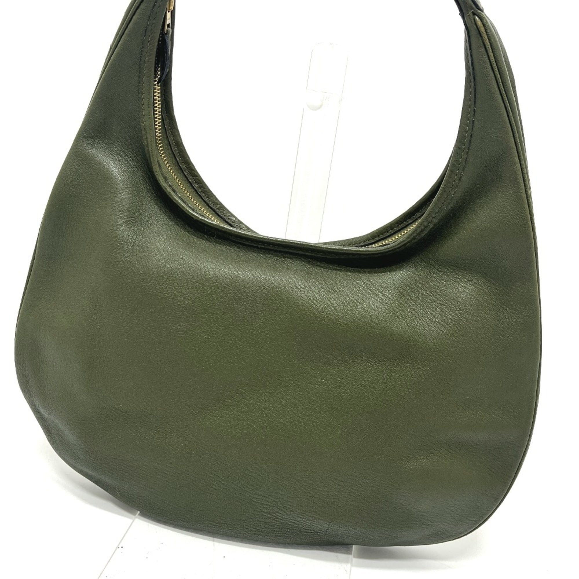 Hermes Khaki Leather Handbag (Pre-Owned)