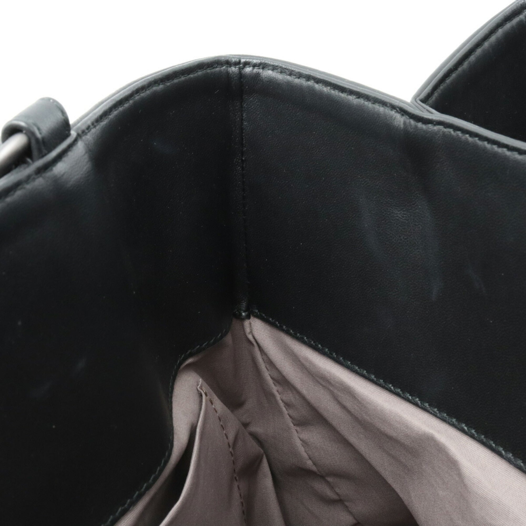 Bottega Veneta Intrecciato Black Leather Handbag Tote Bag (Pre-Owned)