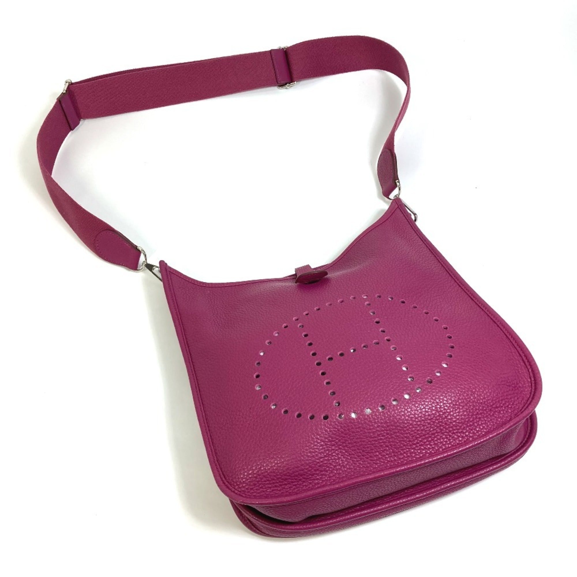 Hermes Purple Tosca Taurillon Clemence Leather Shoulder Bag (Pre-Owned)