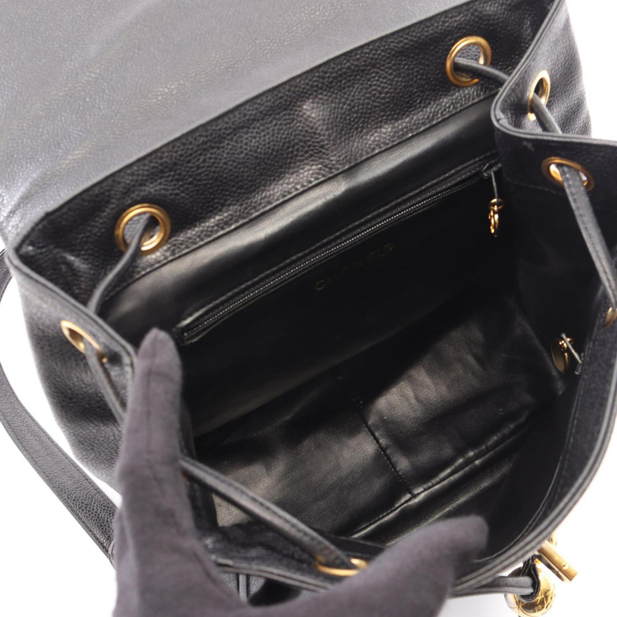Chanel Black Grained Calfskin Backpack (Pre-Owned)