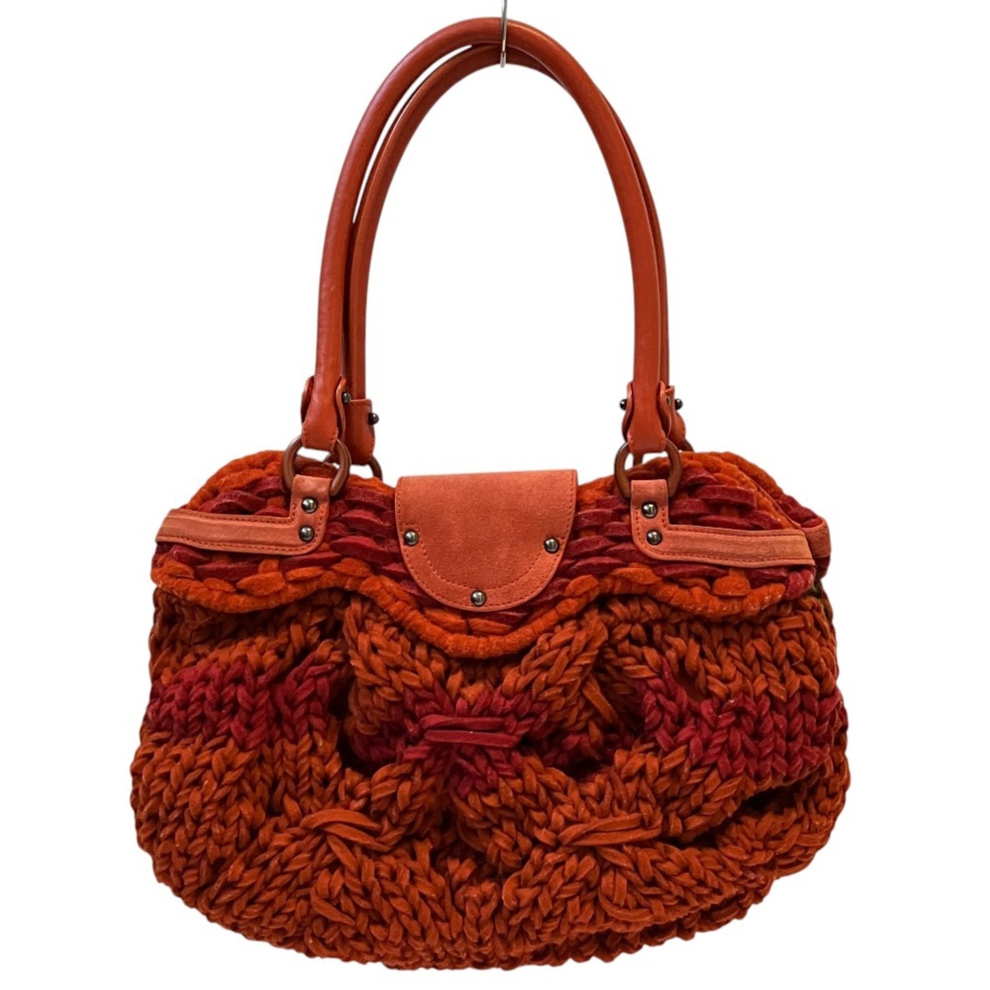 Salvatore Ferragamo Orange Knit Handbag (Pre-Owned)