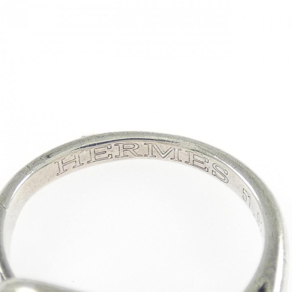 Hermes Silver Silver 925 Band Ring (Pre-Owned)