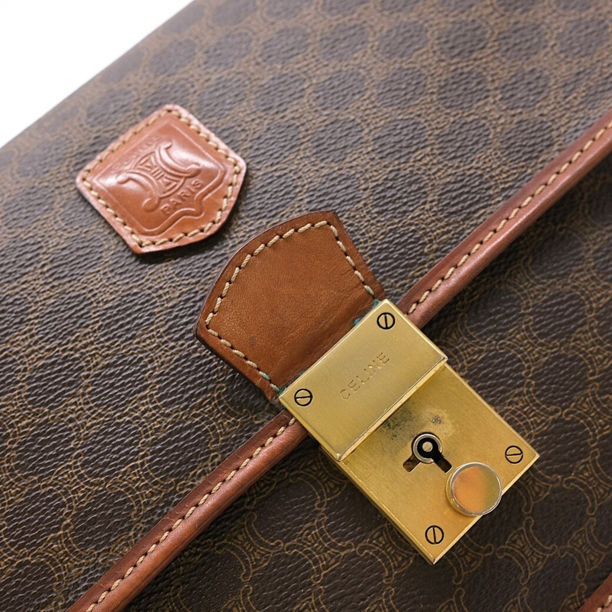 Celine Brown Pvc Leather Clutch Bag (Pre-Owned)